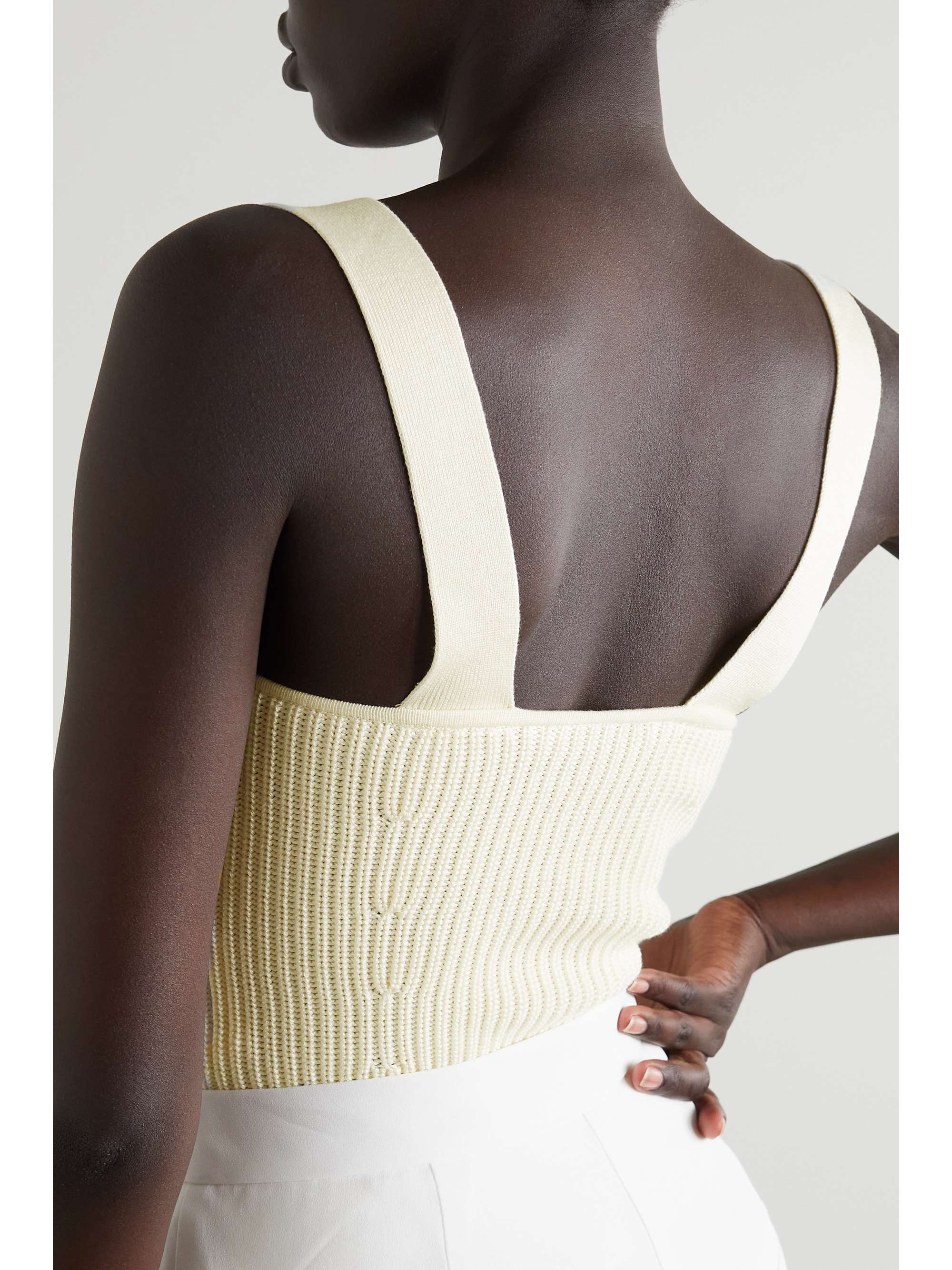 SAFIYAA Amal ribbed cotton bustier top