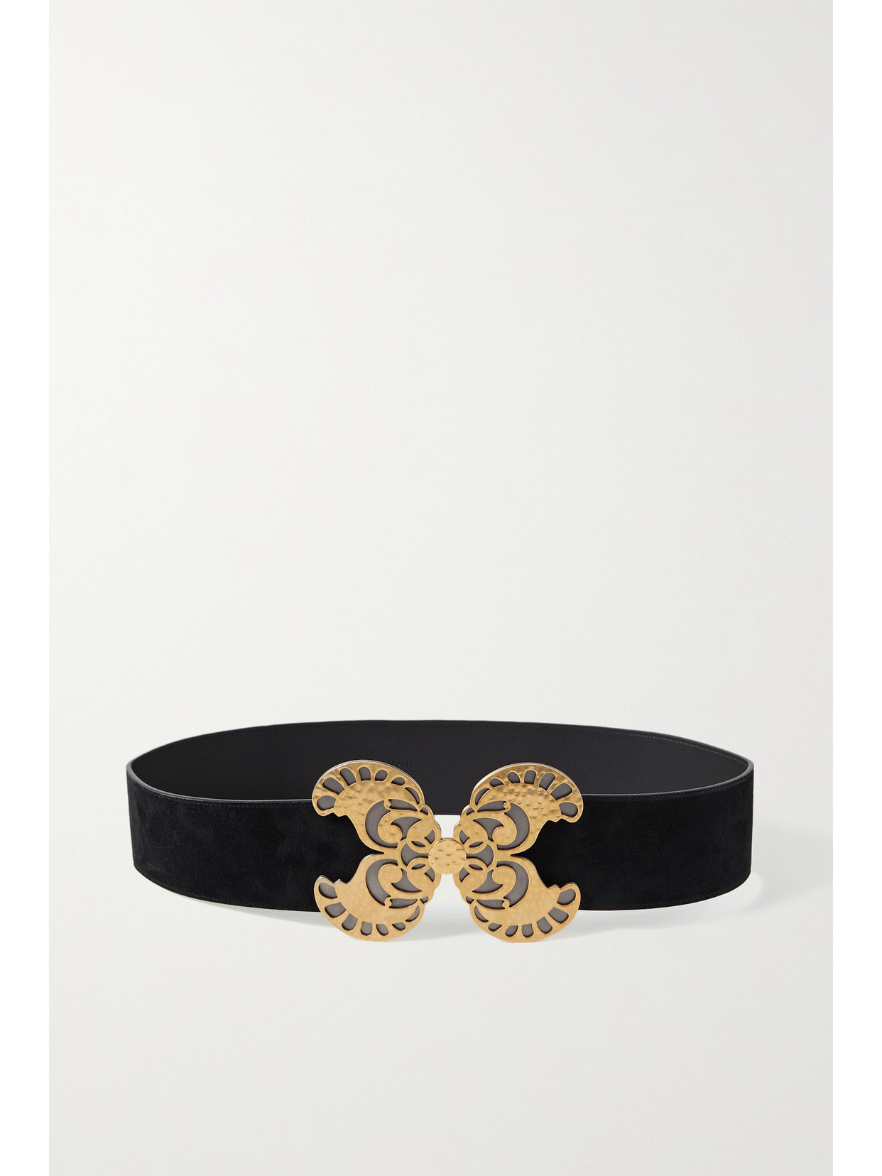 【SAINT LAURENT】BUTTERFLY SUEDE BUCKLE BELT Saint Laurent Butterfly Suede Buckle Belt | Neiman Marcus