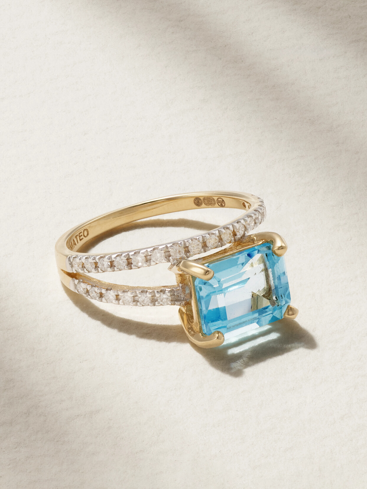 Mateo Point Of Focus 14-karat Gold, Topaz And Diamond Ring - 7
