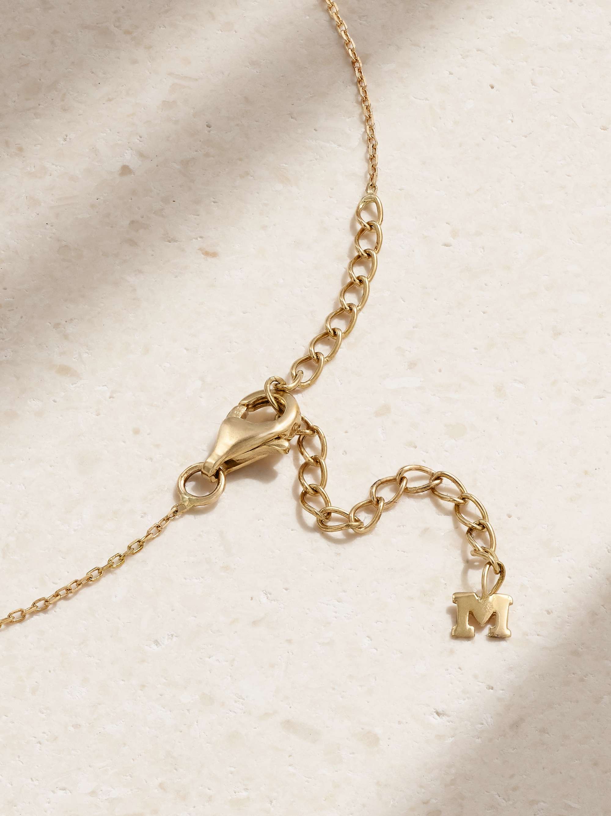 MATEO 14-karat gold, quartz and diamond necklace