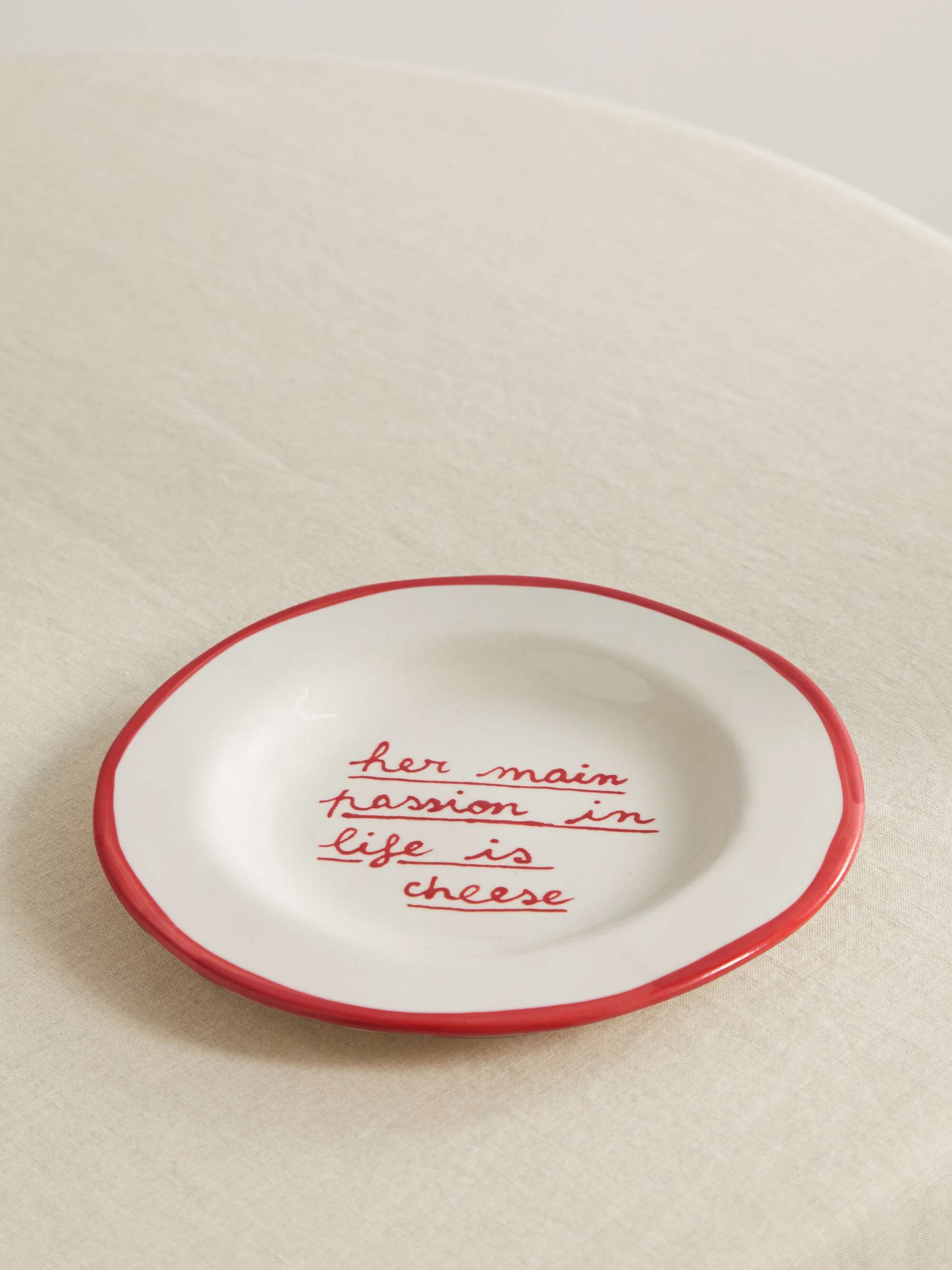 20cm ceramic dessert plate (red)