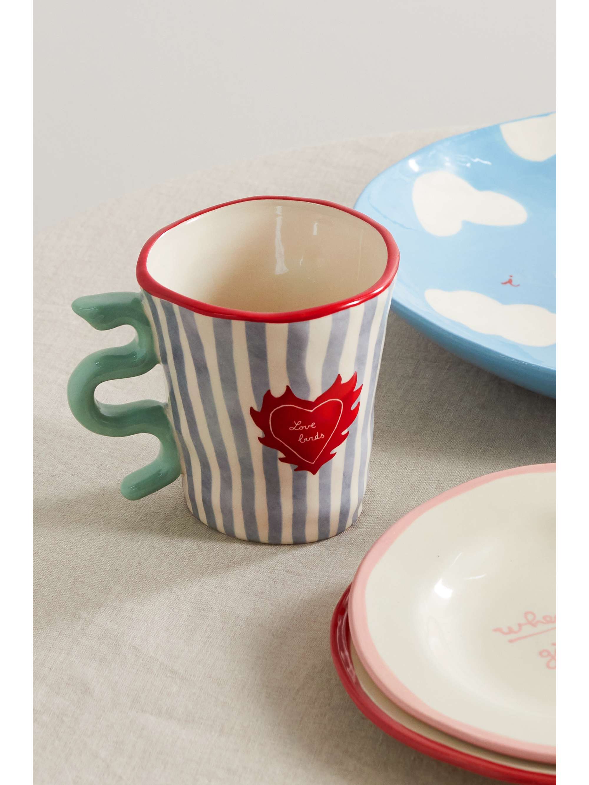 LAETITIA ROUGET Love Birds large 15cm ceramic mug