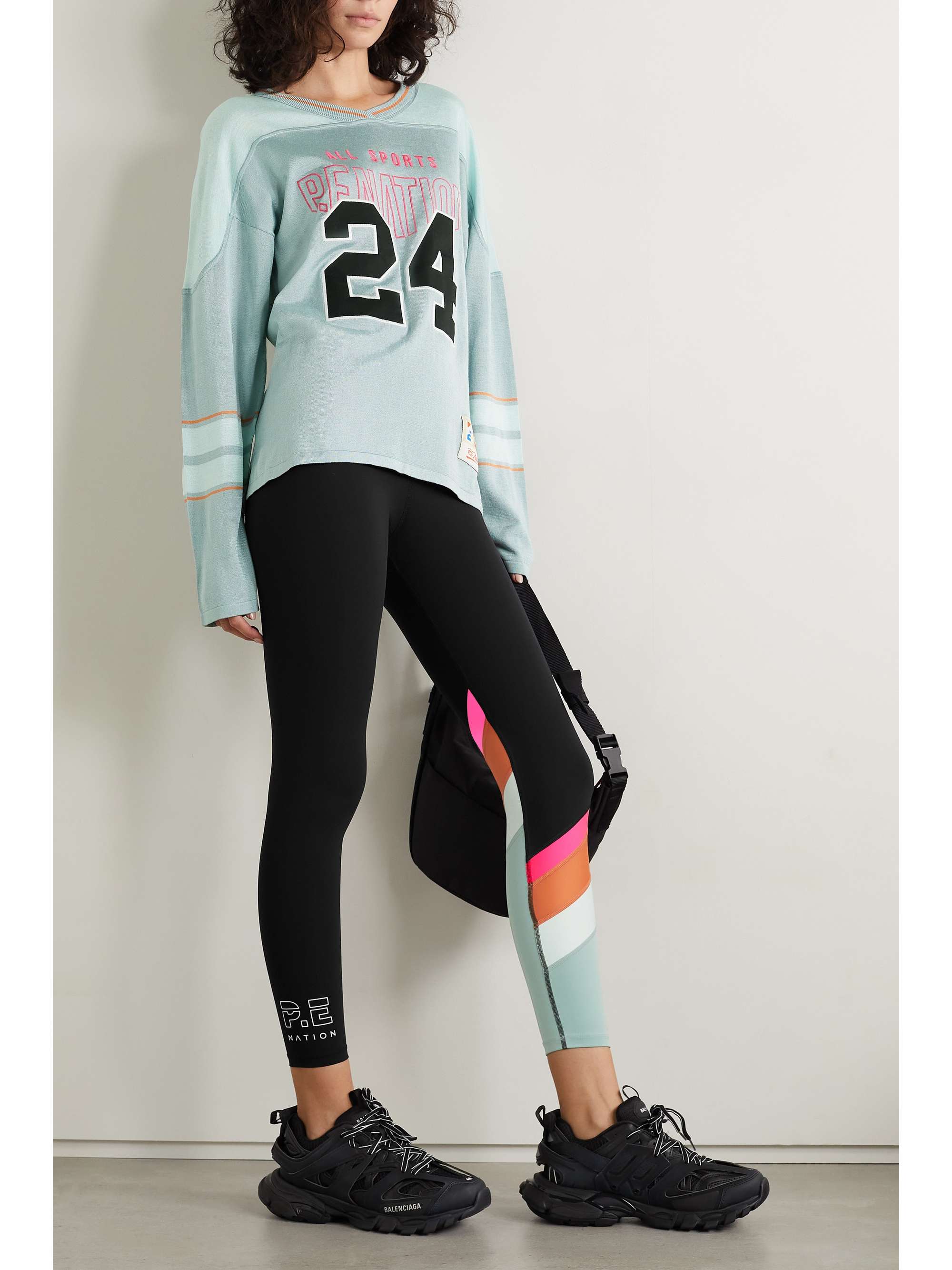 P.E Nation - Black Check Mark Leggings - XS