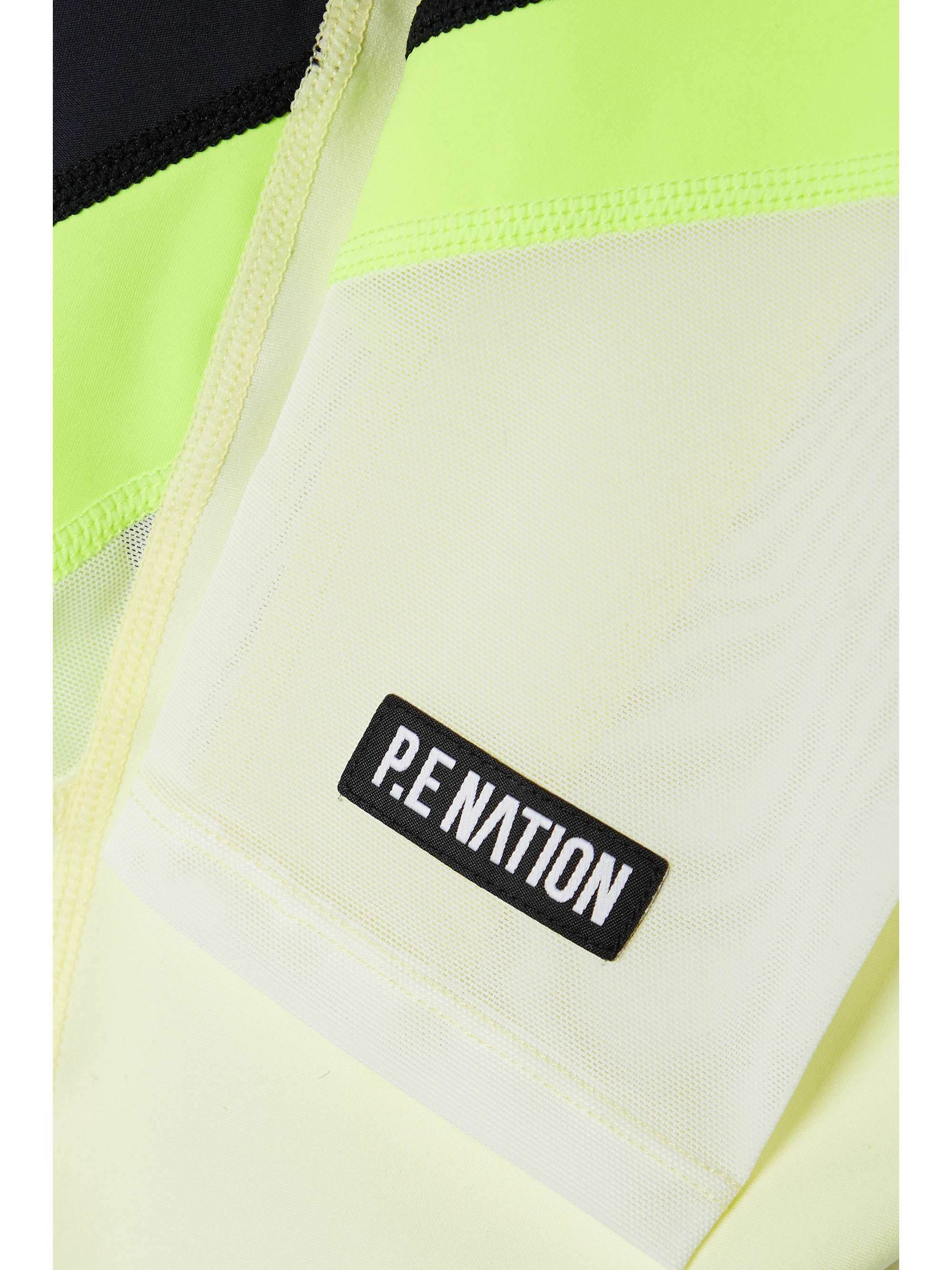 P.E NATION Clubhouse striped recycled stretch and mesh leggings
