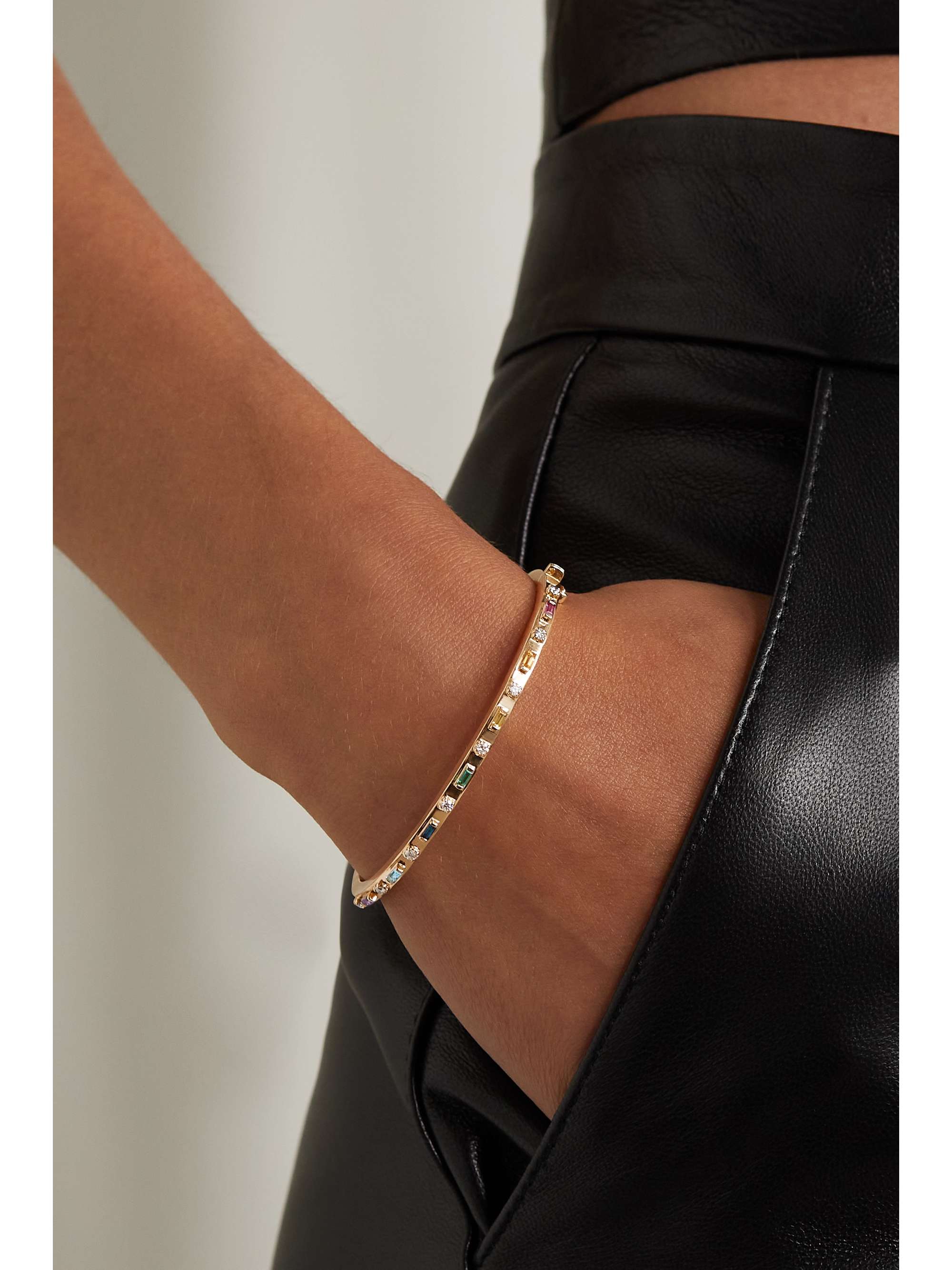 SORELLINA Tarot 18-karat gold, sapphire and diamond bangle