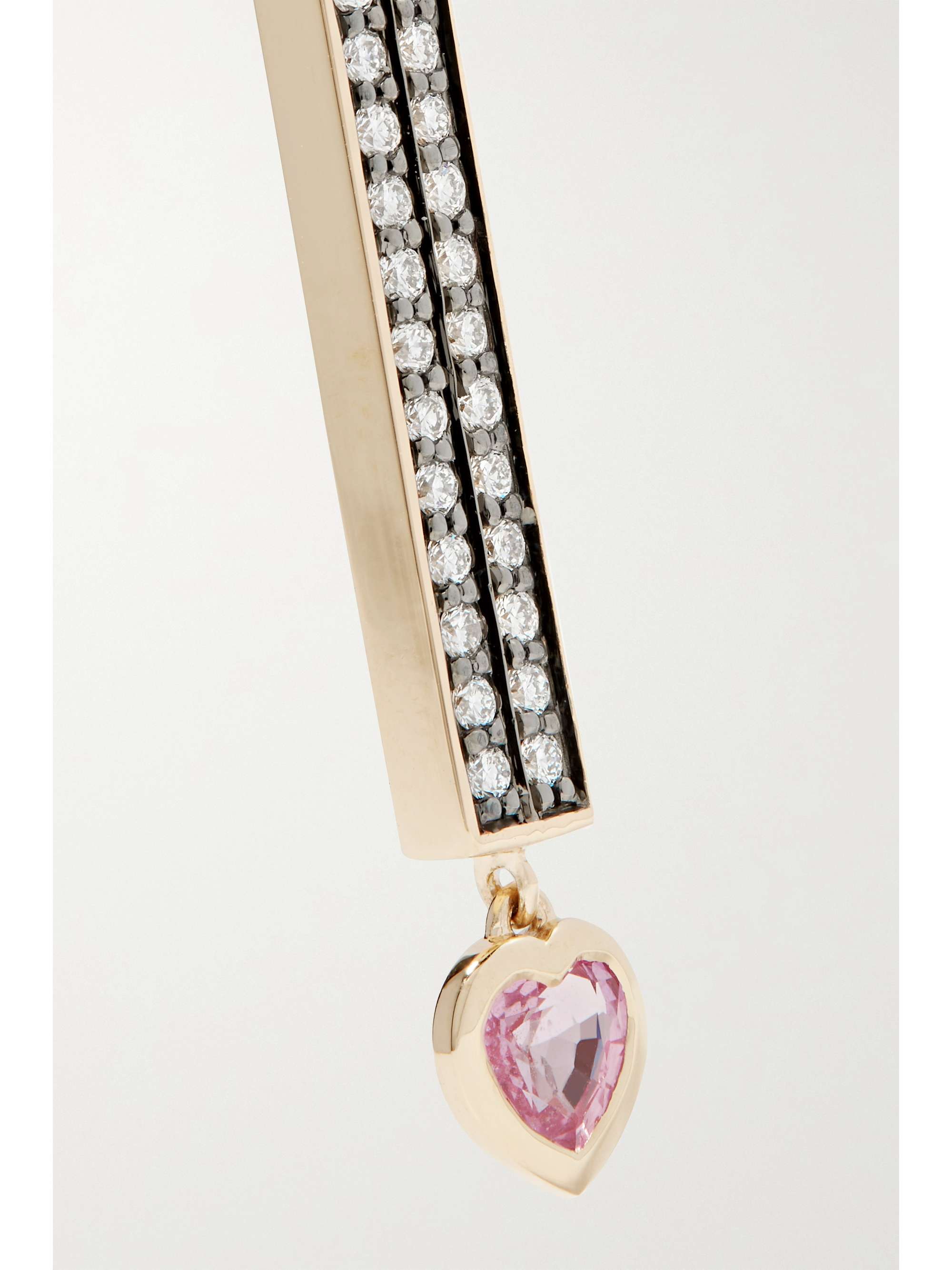 SORELLINA Cupid's Stx 18-karat gold, diamond and sapphire earrings
