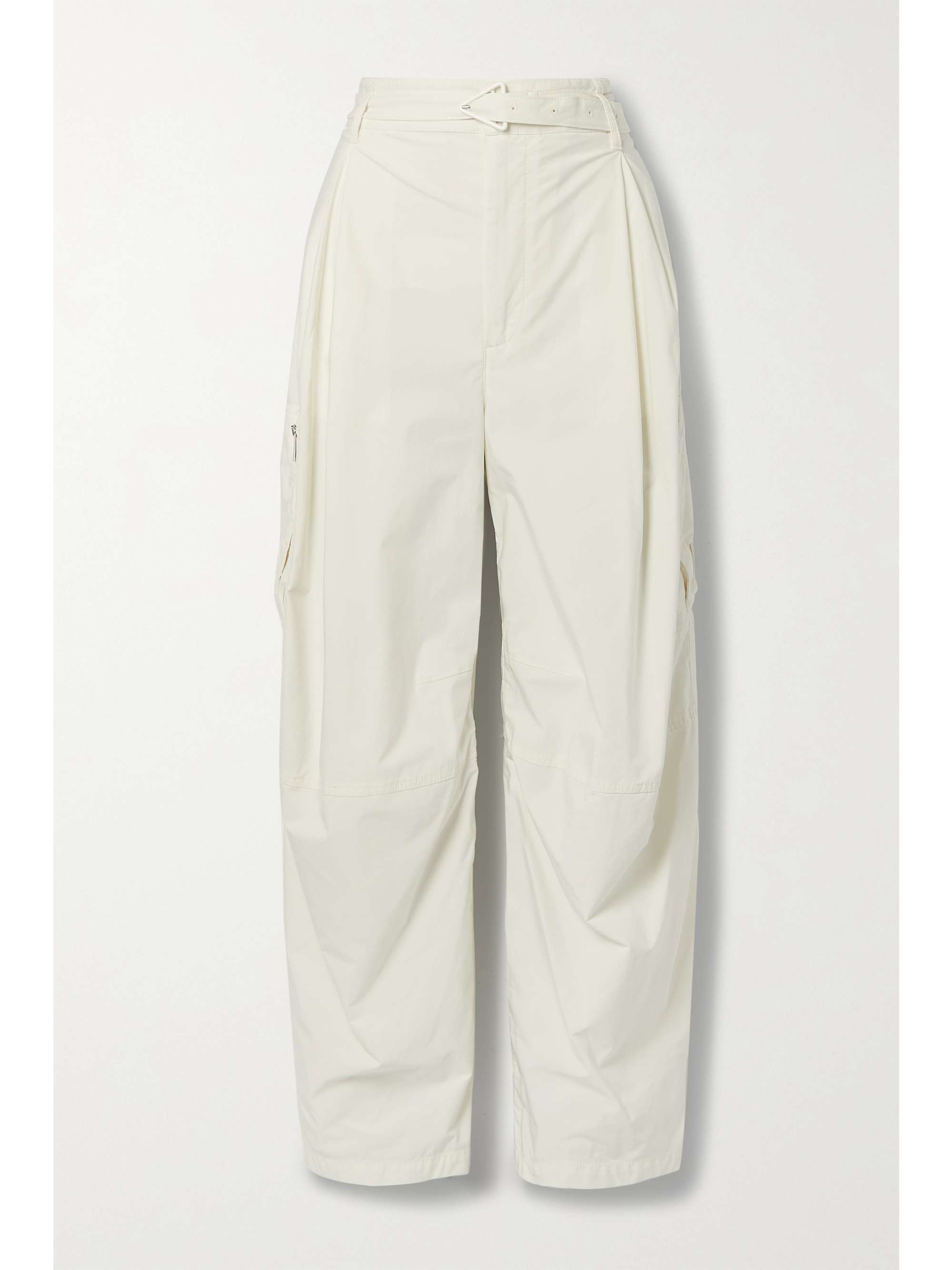 white wide leg cargo pants