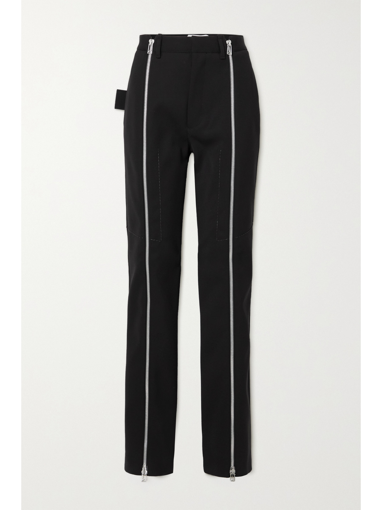 BOTTEGA VENETA ZIP-DETAILED STRETCH WOOL-BLEND TWILL STRAIGHT-LEG trousers