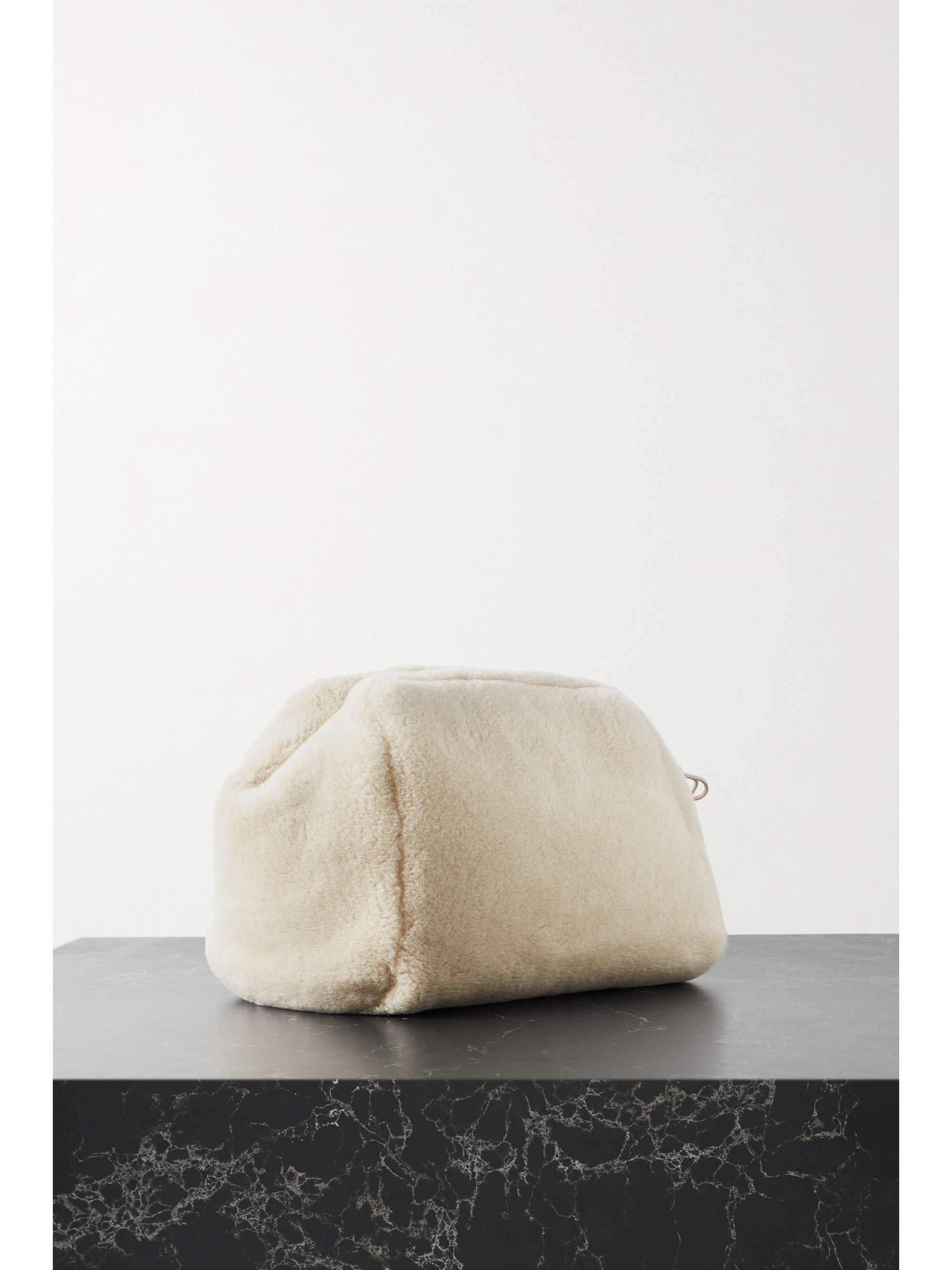 Ecru Cashmere and silk-blend clutch 