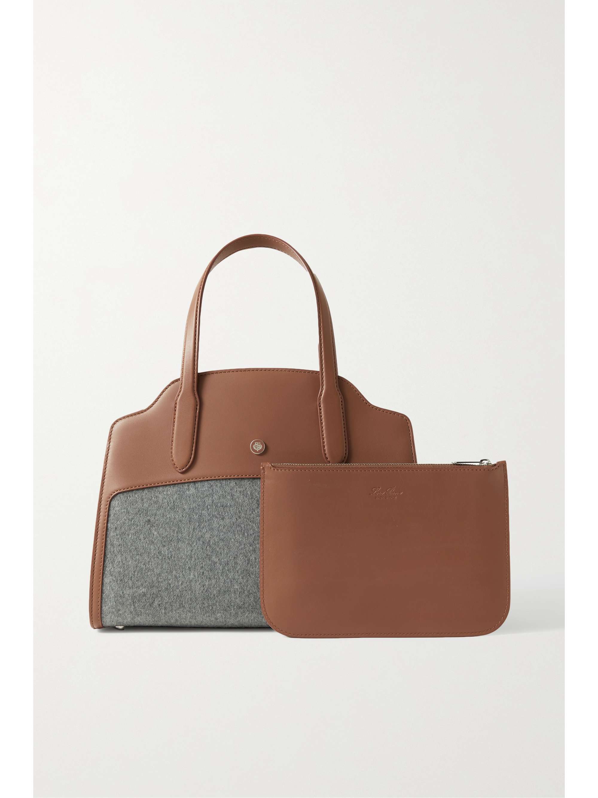 LORO PIANA Sesia 皮革羊绒中号手提包
