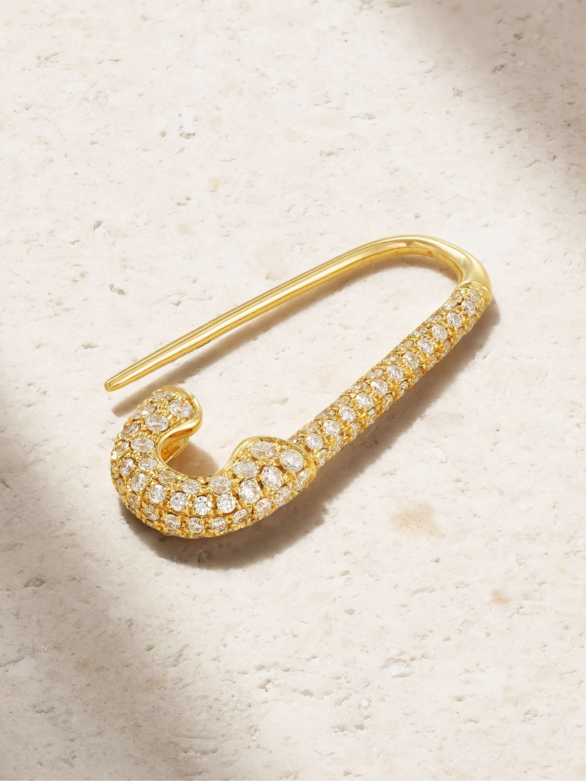 ANITA KO Safety Pin 18karat gold diamond earring NETAPORTER