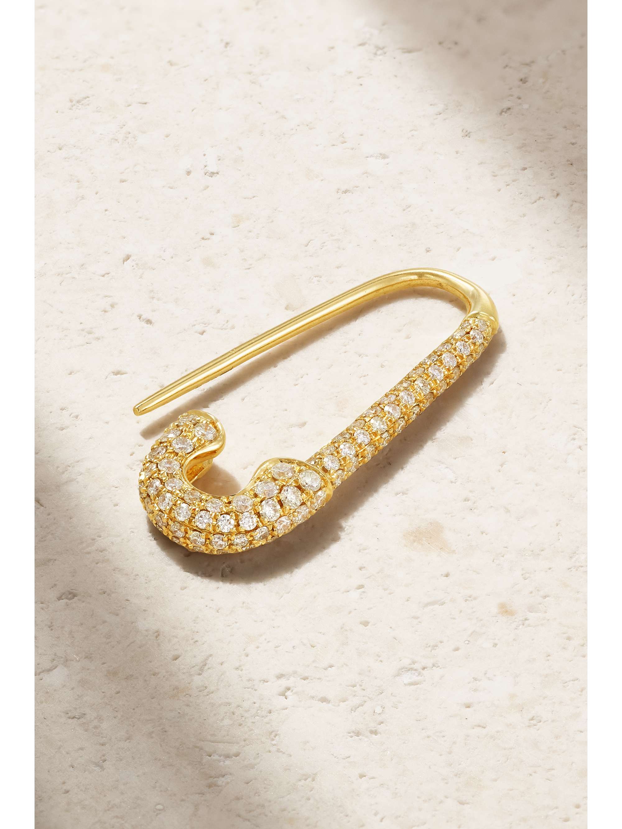 ANITA KO Safety Pin 18-karat rose gold sapphire earring