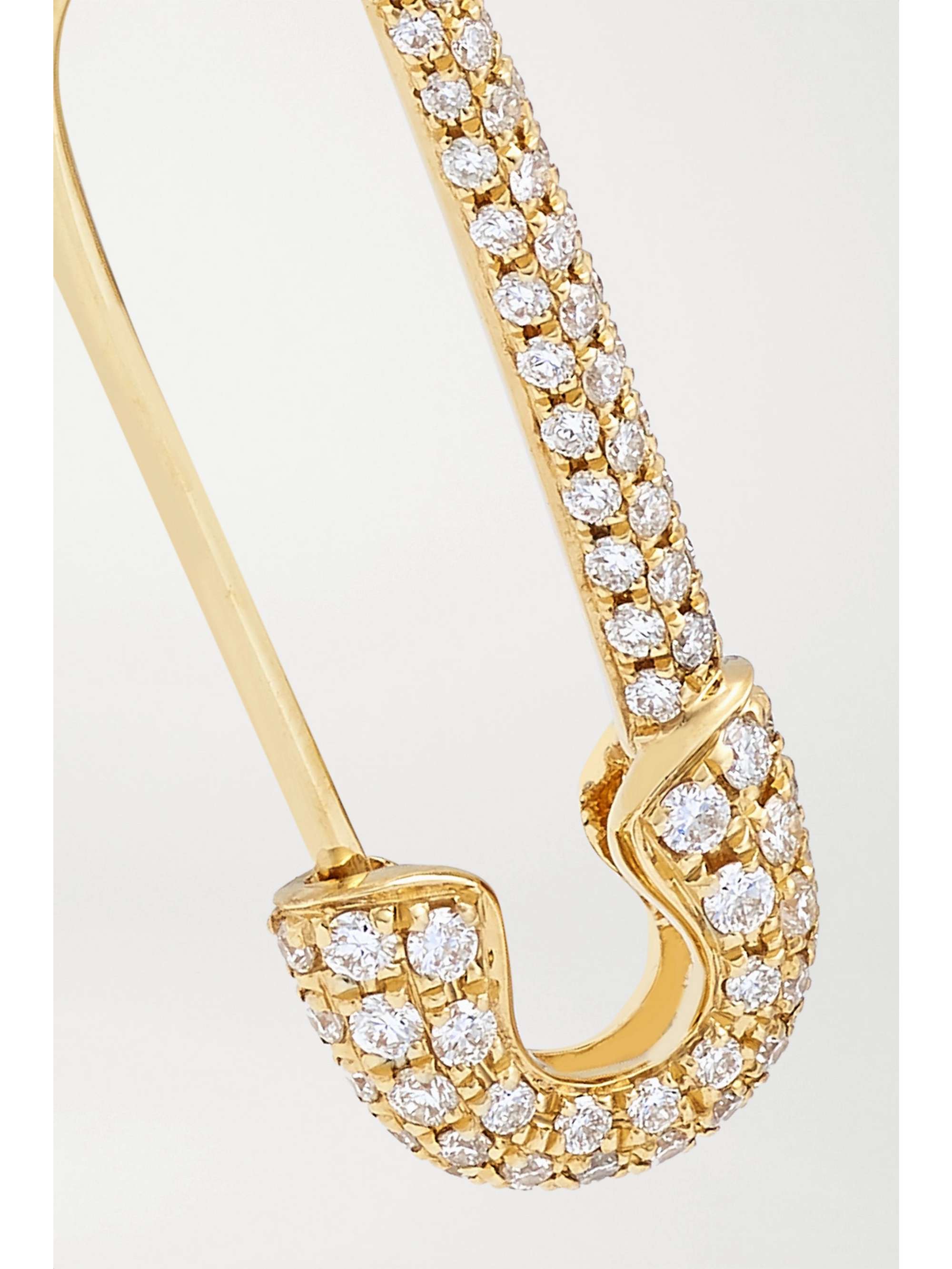 ANITA KO Safety Pin 18-karat rose gold sapphire earring