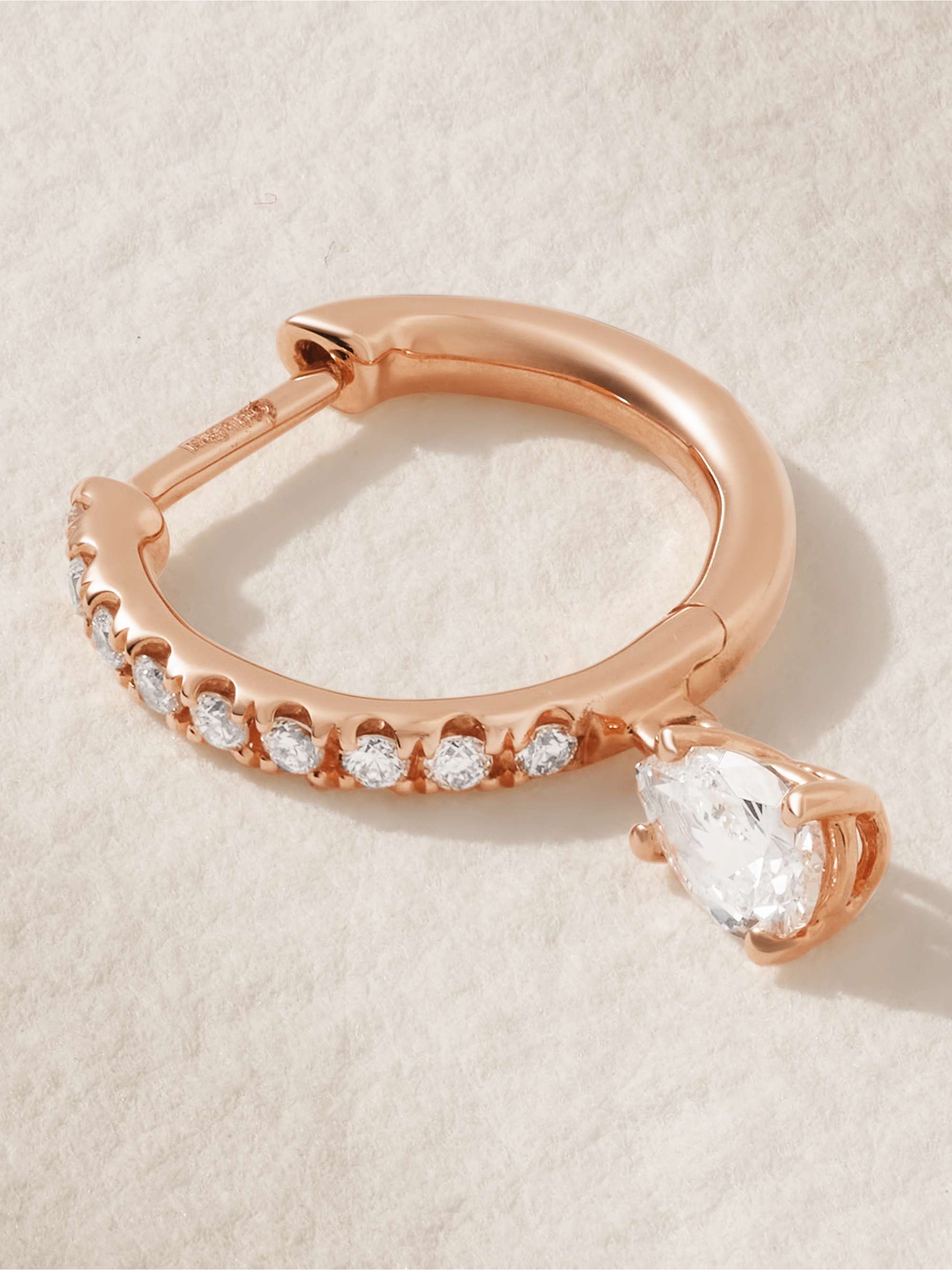 ANITA KO 18-karat gold, emerald and diamond single hoop earring