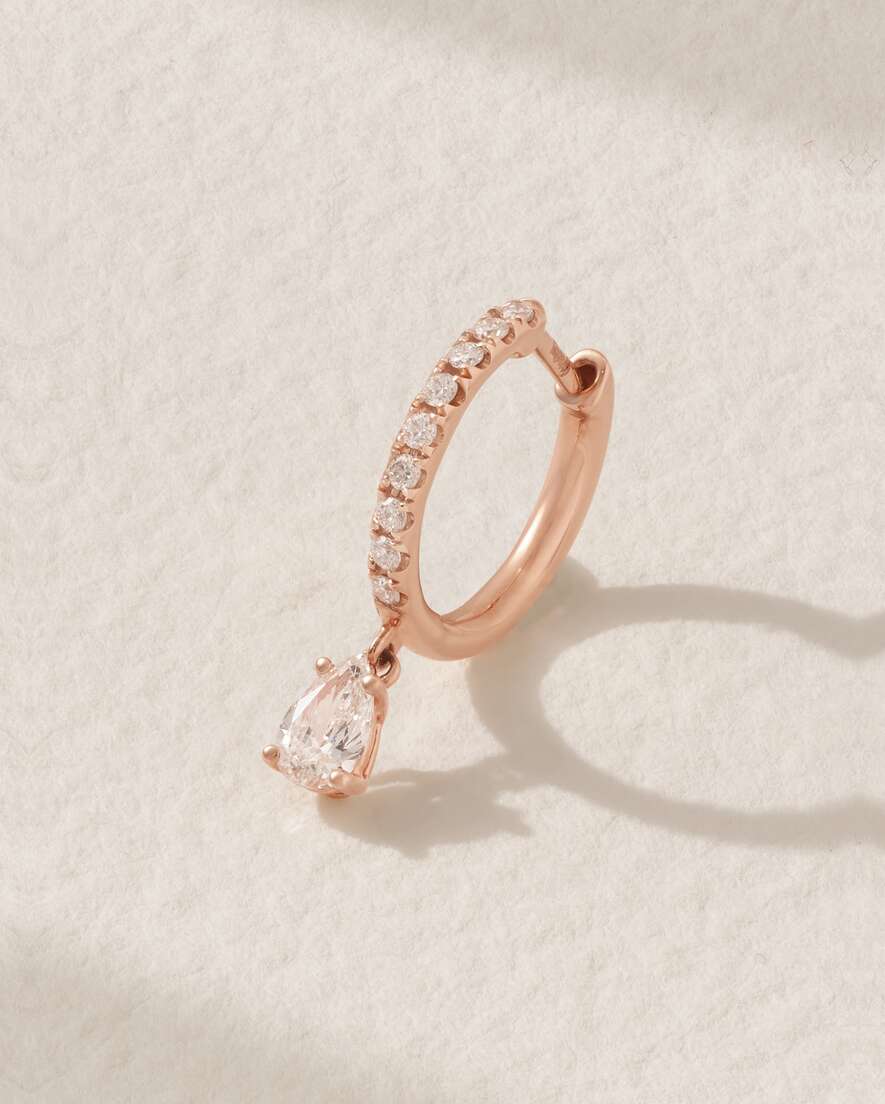 Anita Ko Huggies 18-karat Rose Gold Diamond Single Hoop Earring