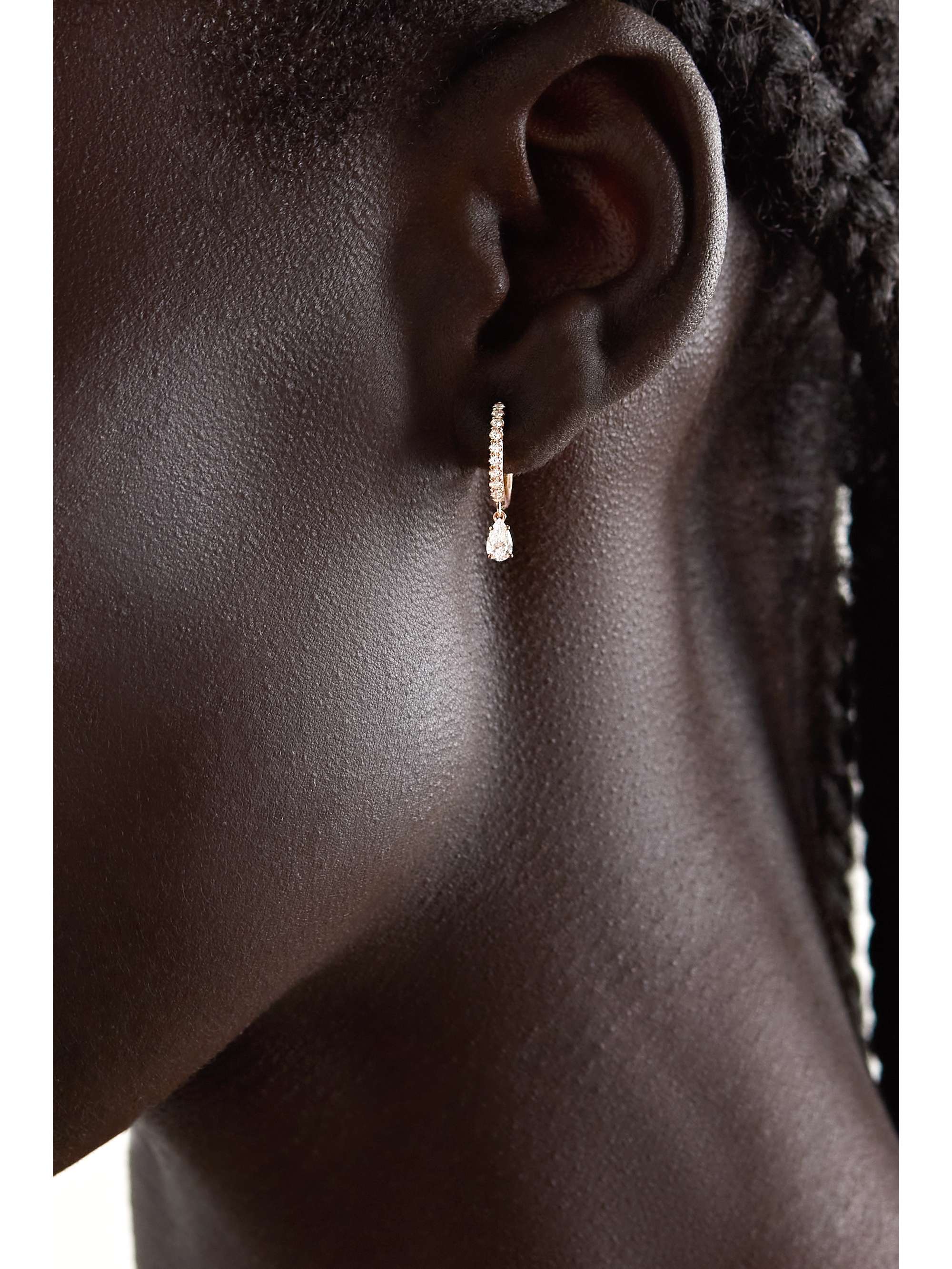 ANITA KO 18-karat gold, emerald and diamond single hoop earring