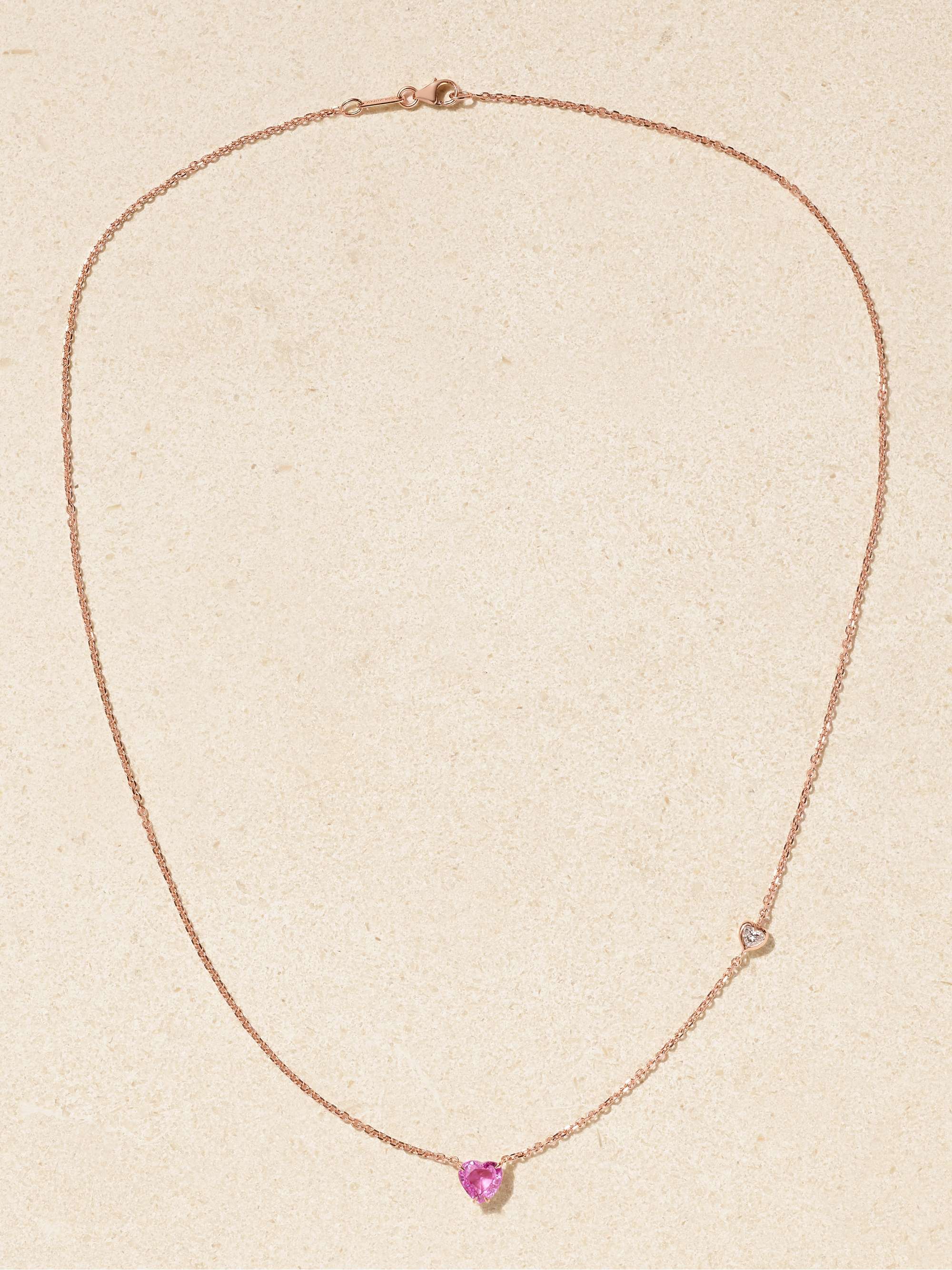 ANITA KO 18-karat rose gold, sapphire and diamond necklace