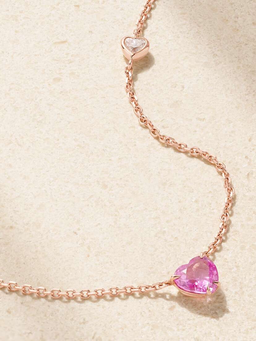 Anita Ko 18-karat Rose Gold, Sapphire And Diamond Necklace