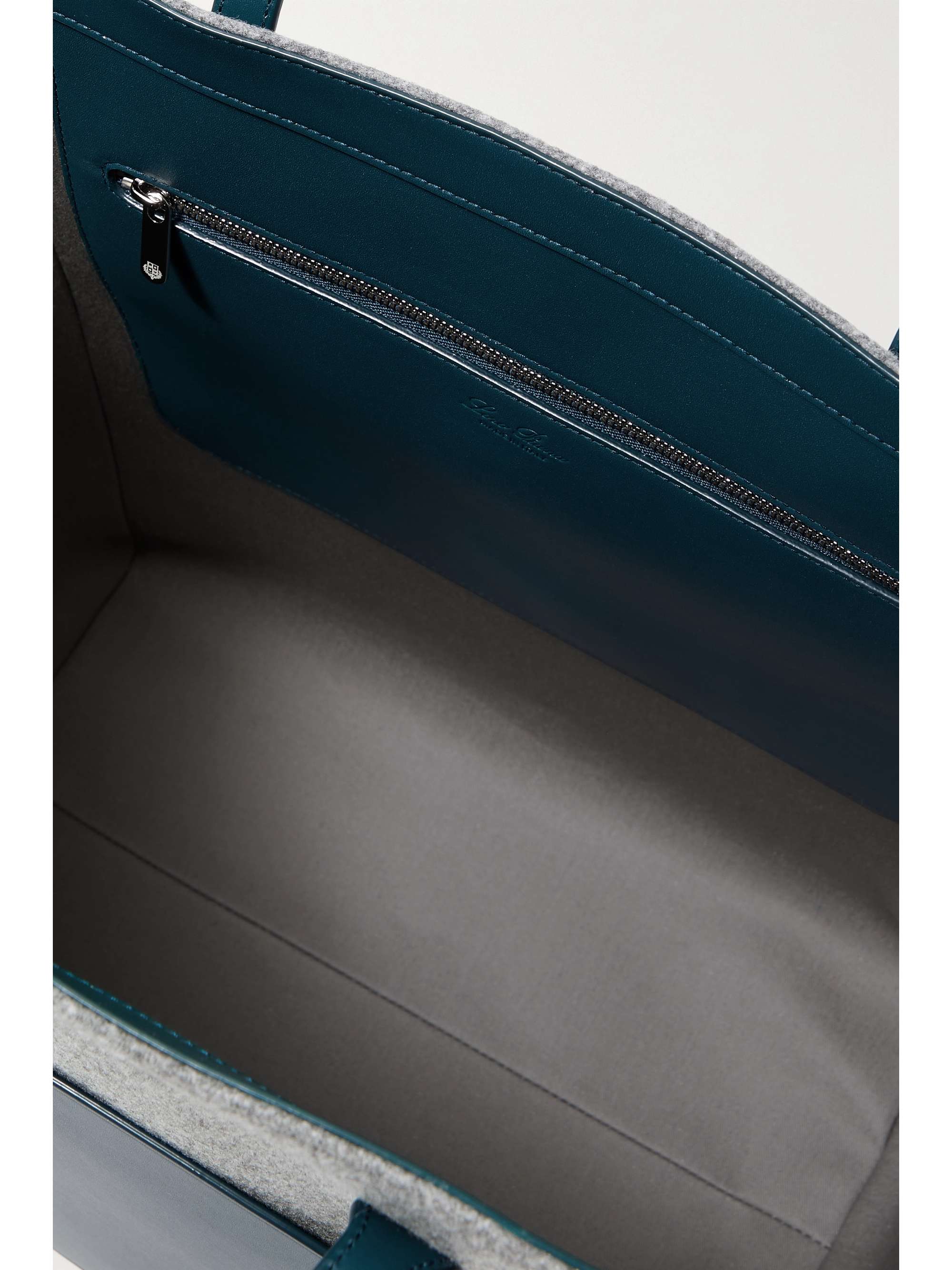 LORO PIANA Sesia large leather-trimmed cashmere tote