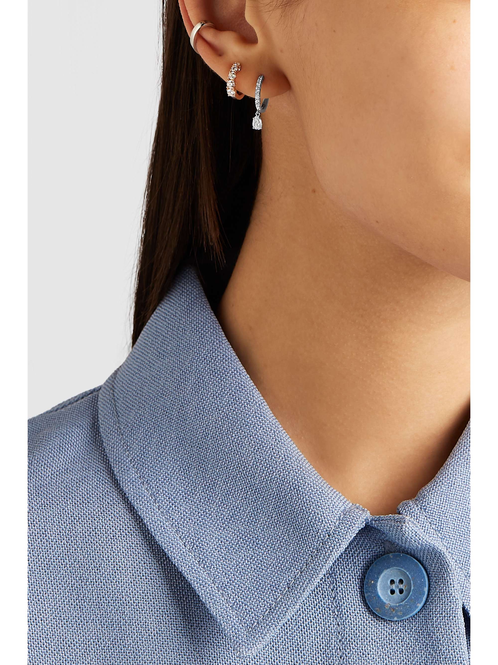 ANITA KO Huggies 18-karat white gold diamond single earring