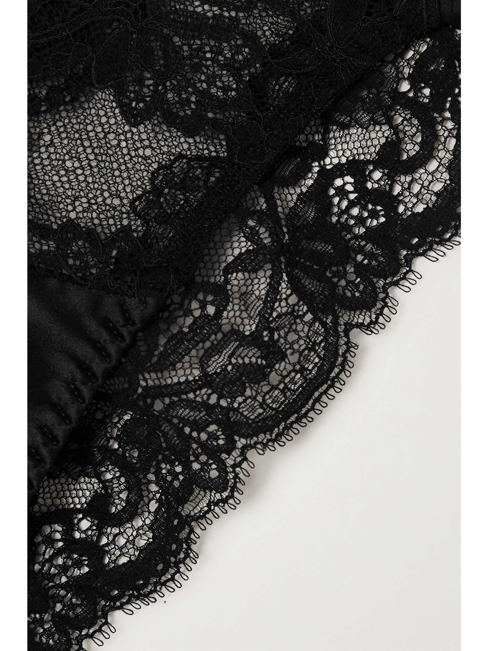 COCO DE MER Seraphine silk-blend satin-trimmed lace briefs