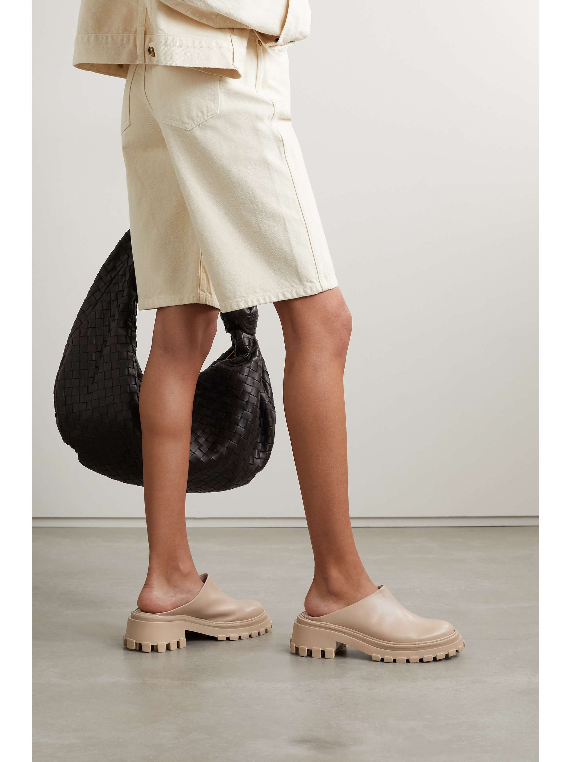 PORTE u0026 PAIRE + NET SUSTAIN leather slippers | NET-A-PORTER
