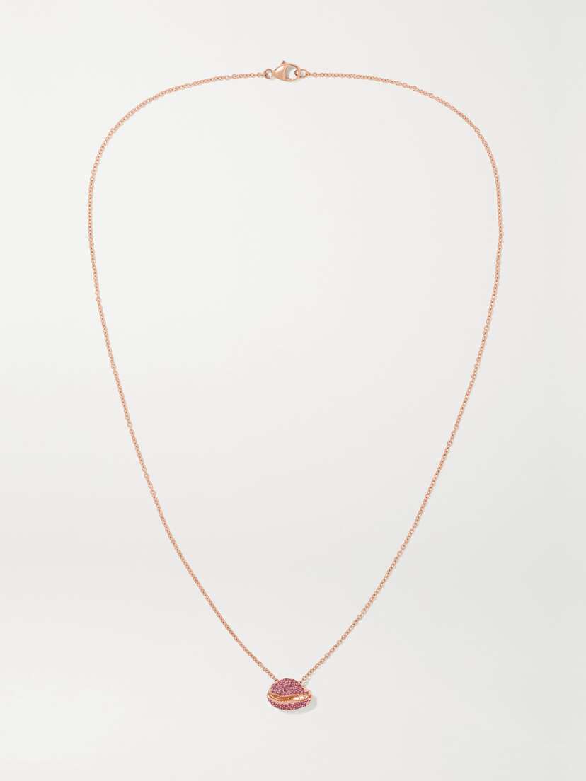 Almasika Cauri Arc En Ciel 18-karat Rose Gold Sapphire Necklace
