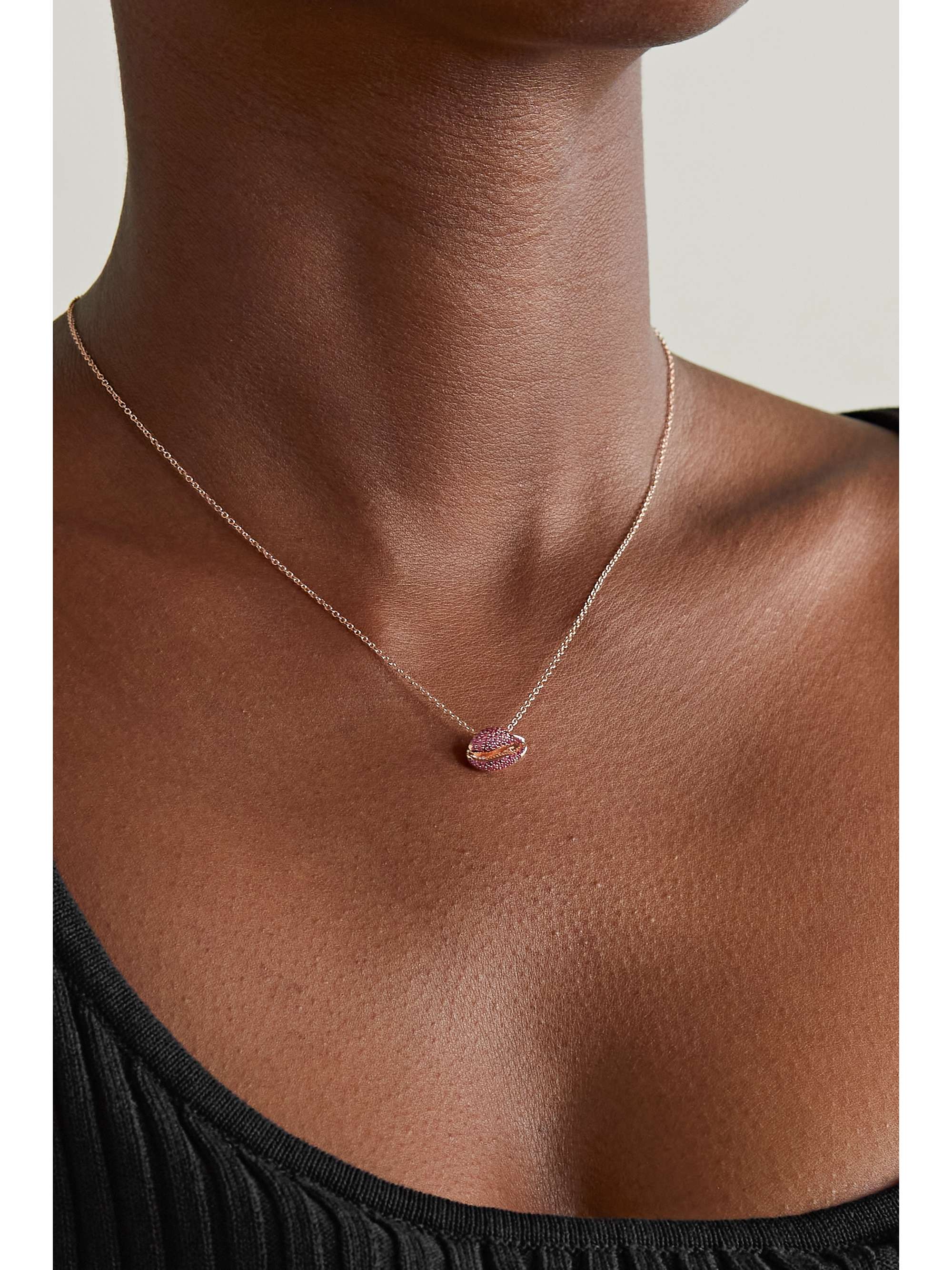 ALMASIKA Cauri Arc en Ciel Kette aus 18 Karat Roségold mit Saphiren