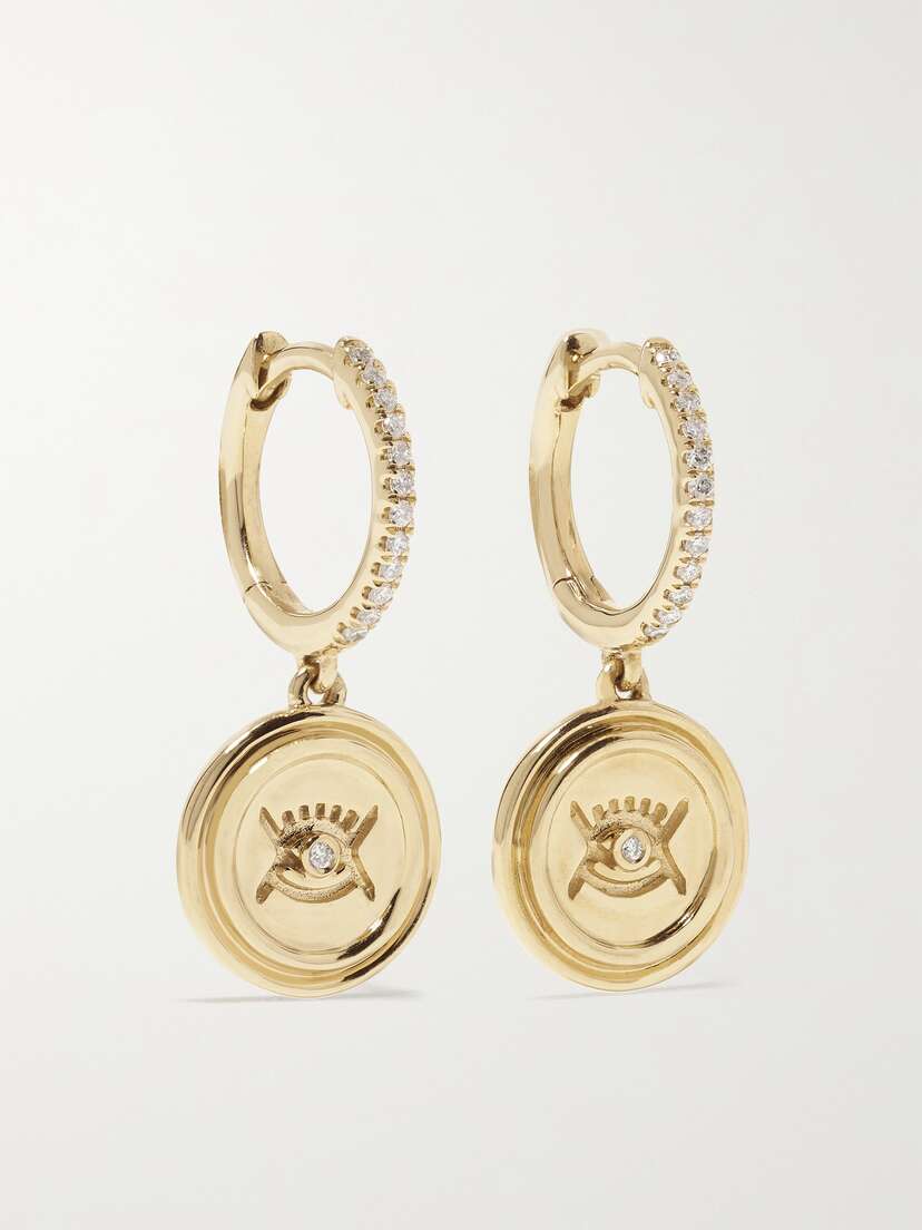 Almasika Vidi 18-karat Gold Diamond Earrings