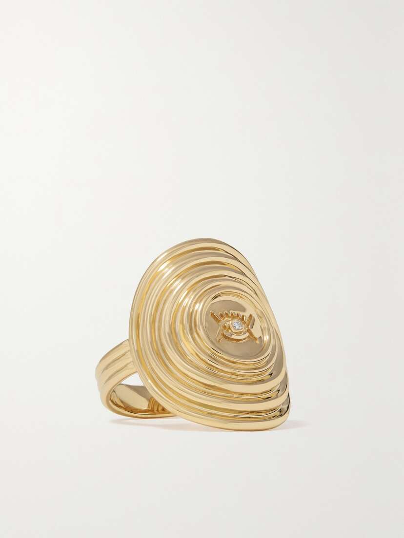 Almasika Vidi 18-karat Gold Diamond Signet Ring