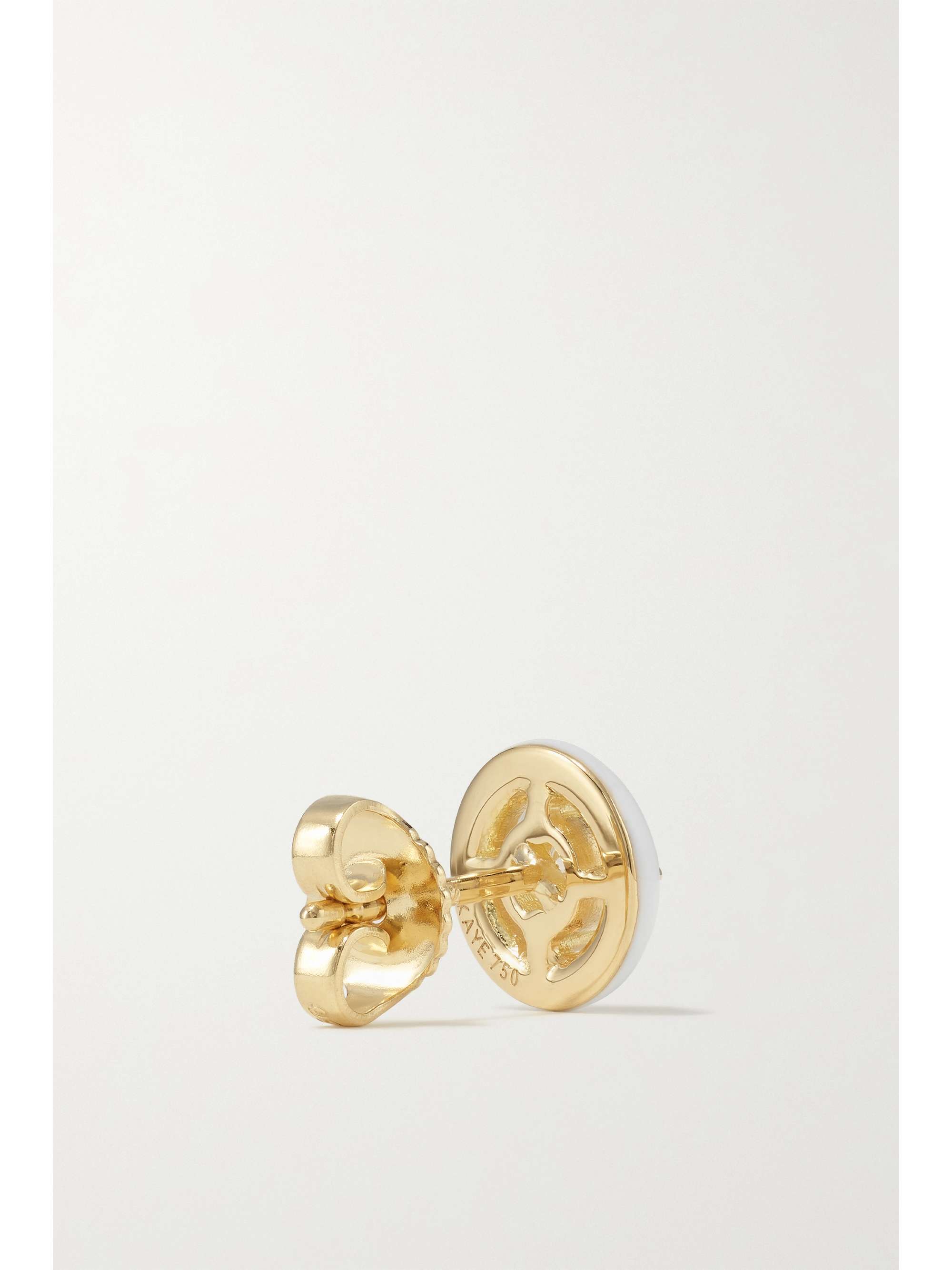 MELISSA KAYE Sylvie 18-karat gold, enamel and diamond earrings