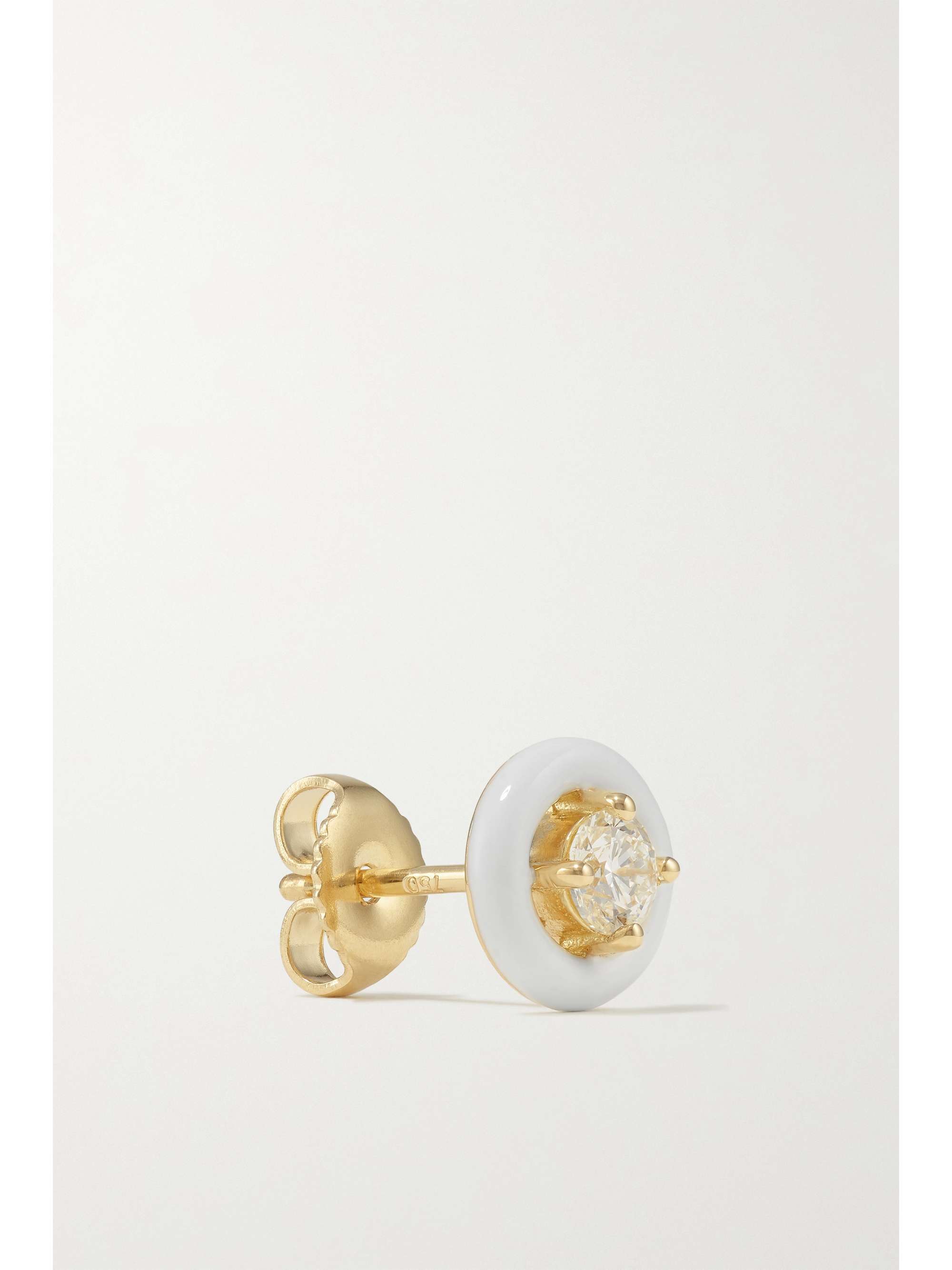 MELISSA KAYE Sylvie 18-karat gold, enamel and diamond earrings