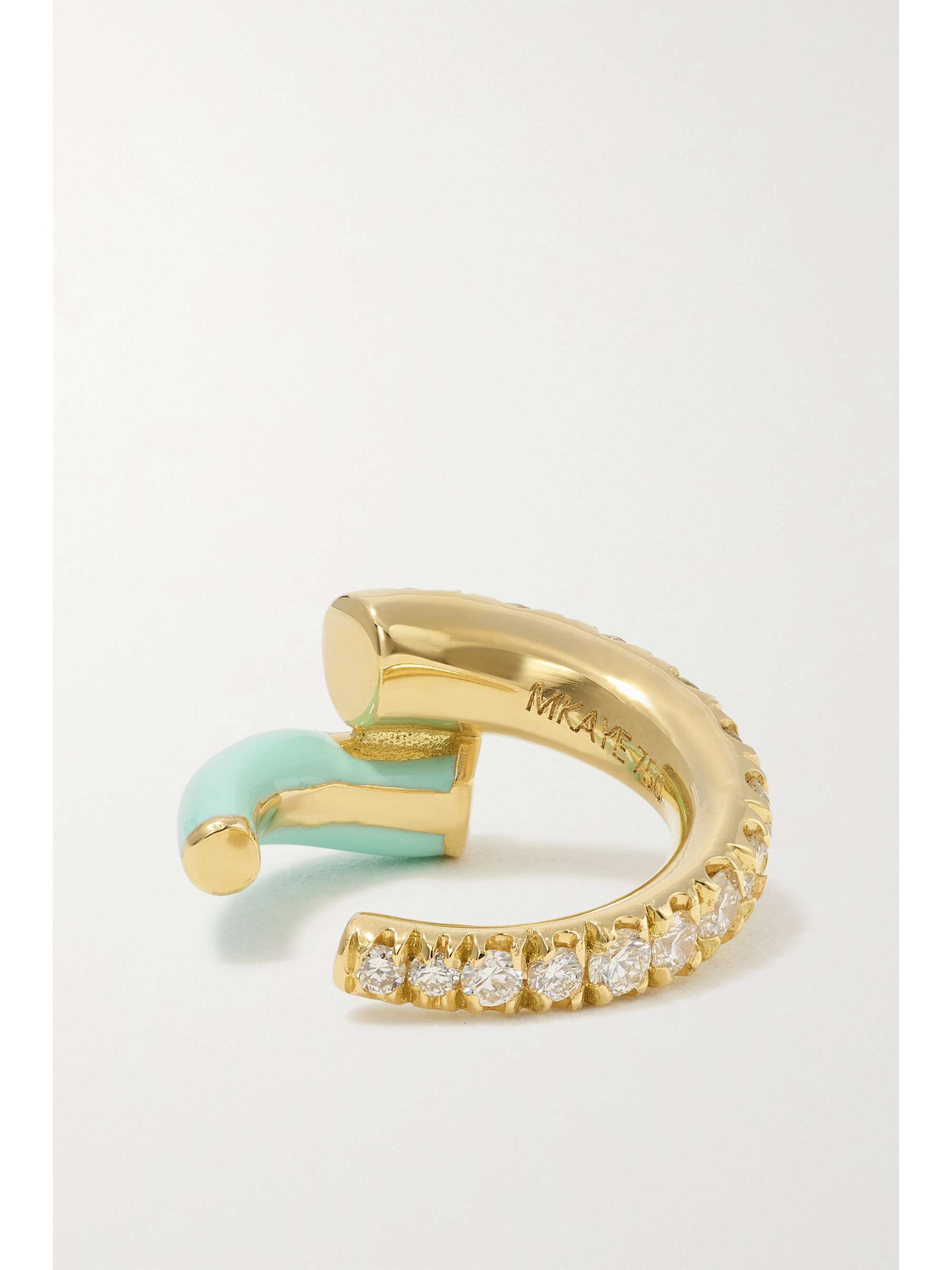 MELISSA KAYE Lola 18-karat gold, diamond and enamel ear cuff