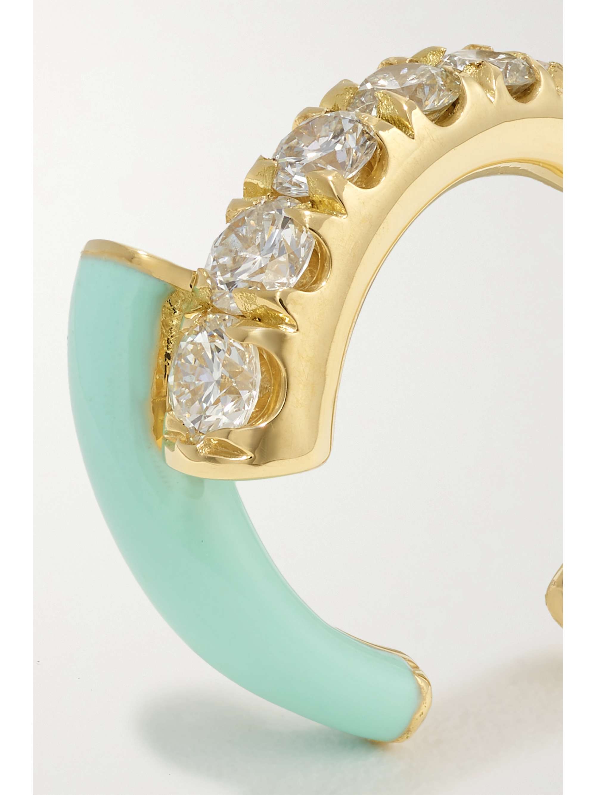 MELISSA KAYE Lola 18-karat gold, diamond and enamel ear cuff
