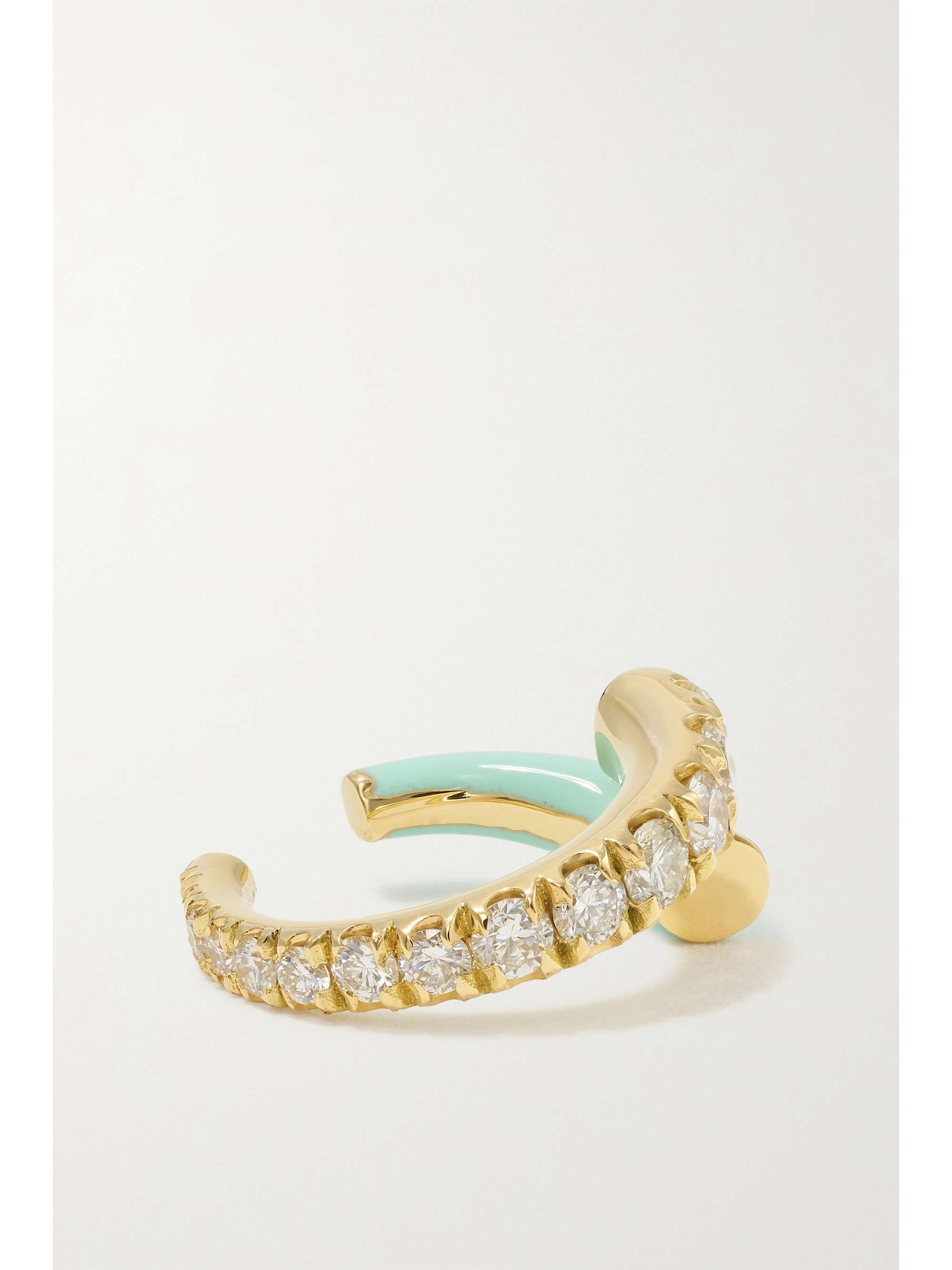 MELISSA KAYE Lola 18-karat gold, diamond and enamel ear cuff