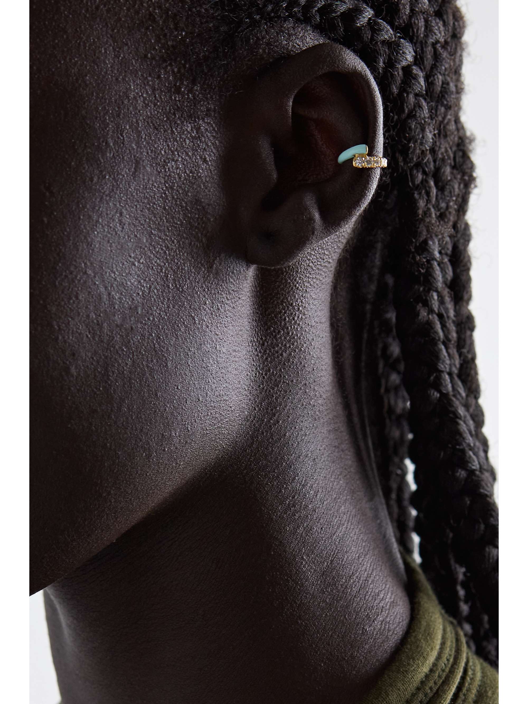 MELISSA KAYE Lola 18-karat gold, diamond and enamel ear cuff
