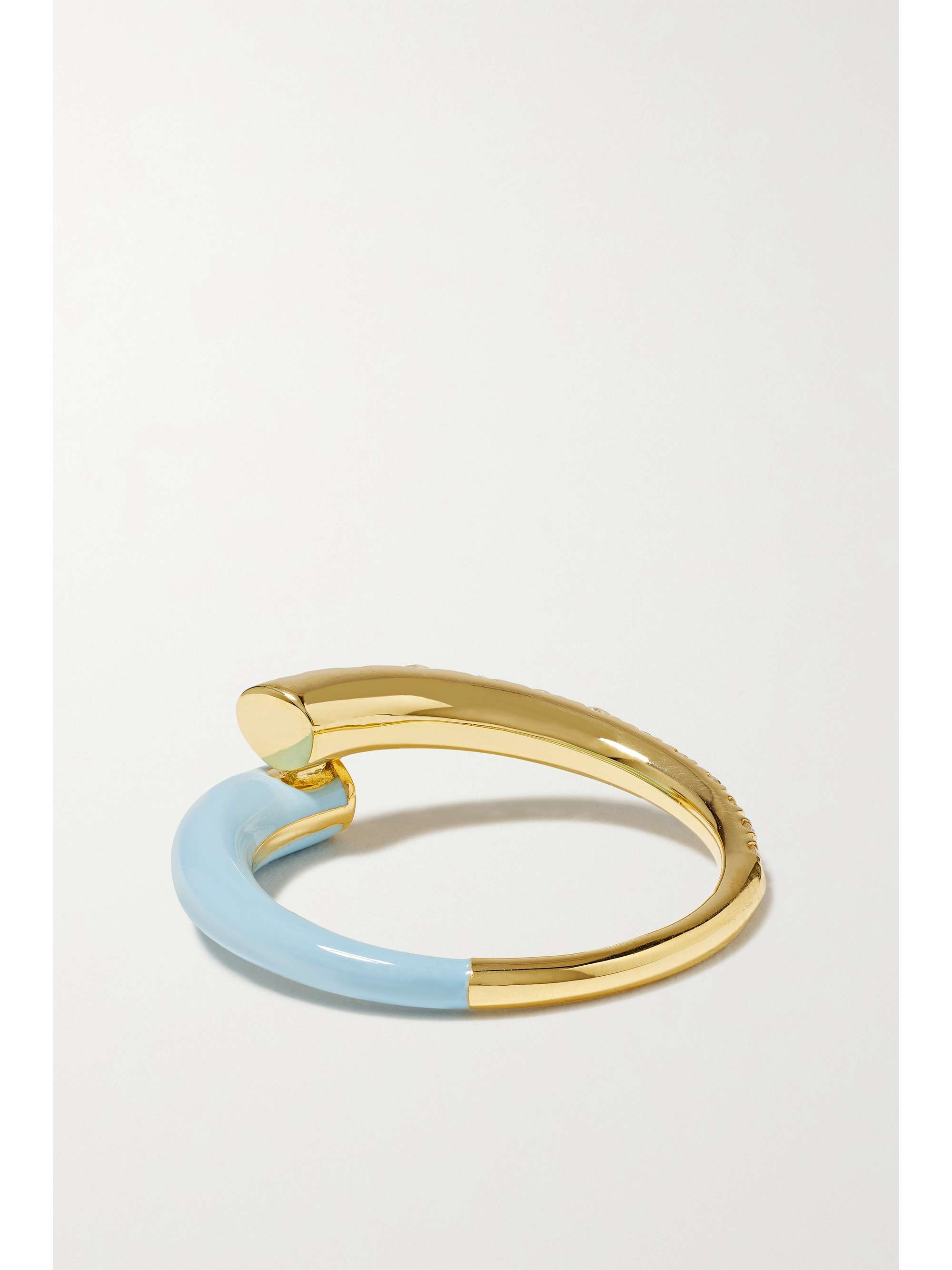 MELISSA KAYE Lola 18-karat gold, diamond and enamel ring