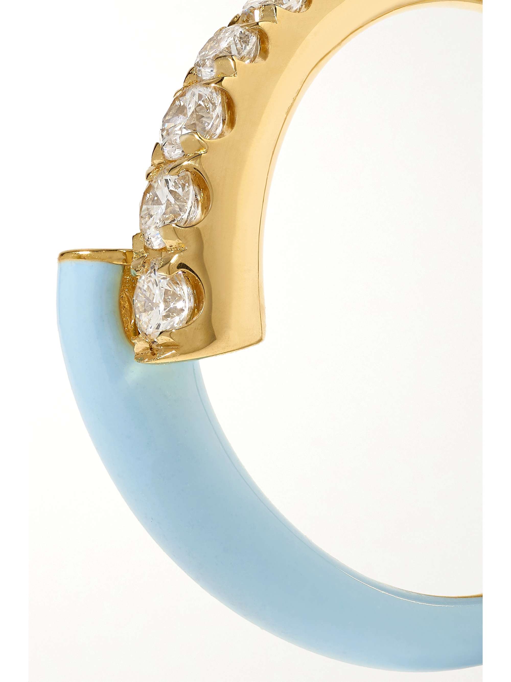 MELISSA KAYE Lola 18-karat gold, diamond and enamel ring