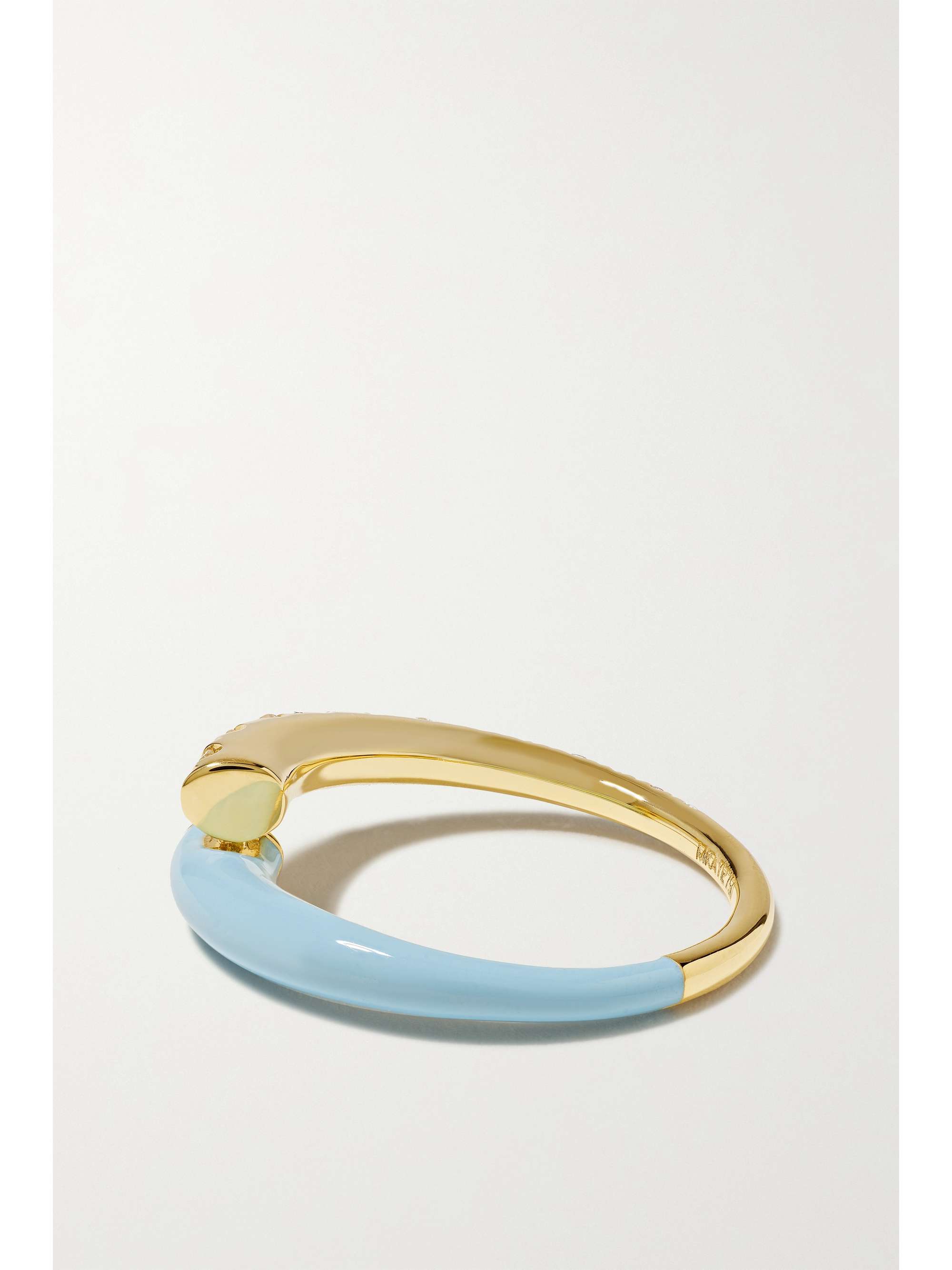 MELISSA KAYE Lola 18-karat gold, diamond and enamel ring