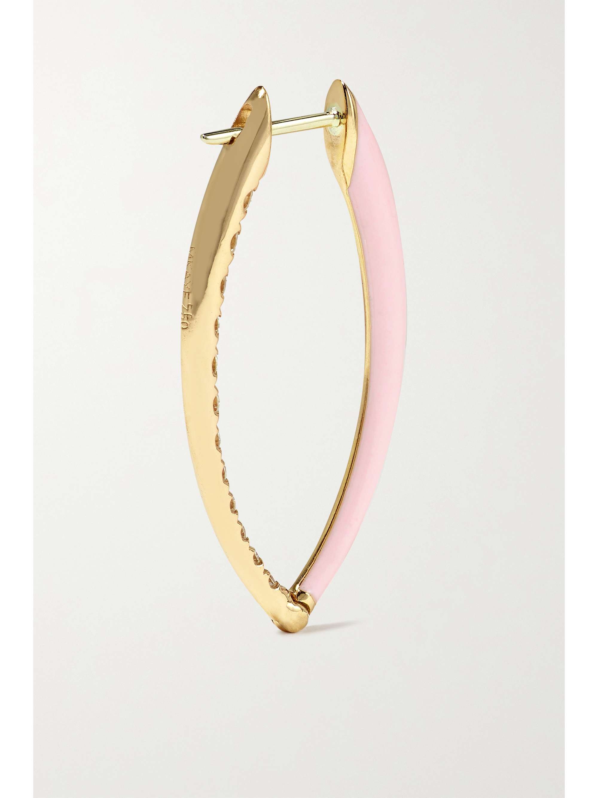 MELISSA KAYE Cristina medium 18-karat gold, diamond and enamel earrings