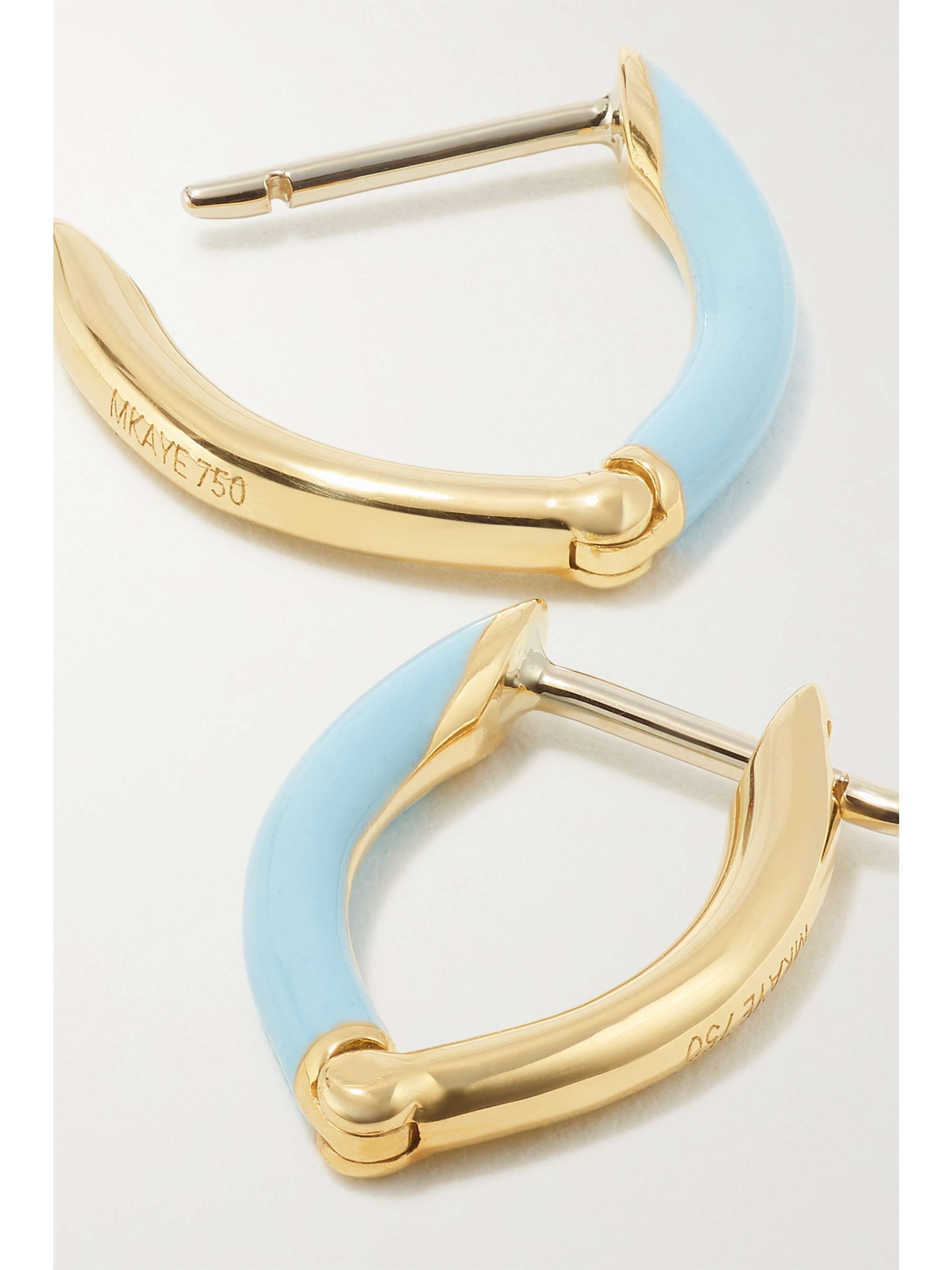MELISSA KAYE Cristina small 18-karat gold and enamel earrings