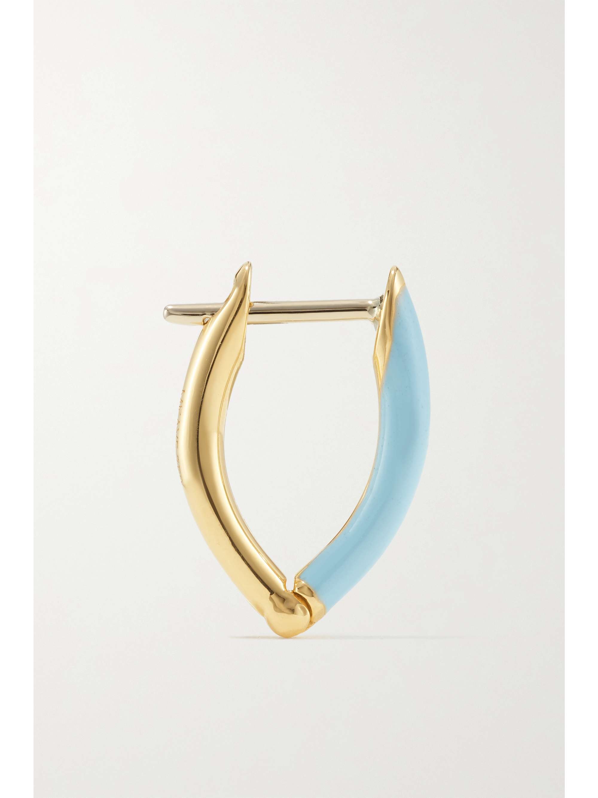 MELISSA KAYE Cristina small 18-karat gold and enamel earrings