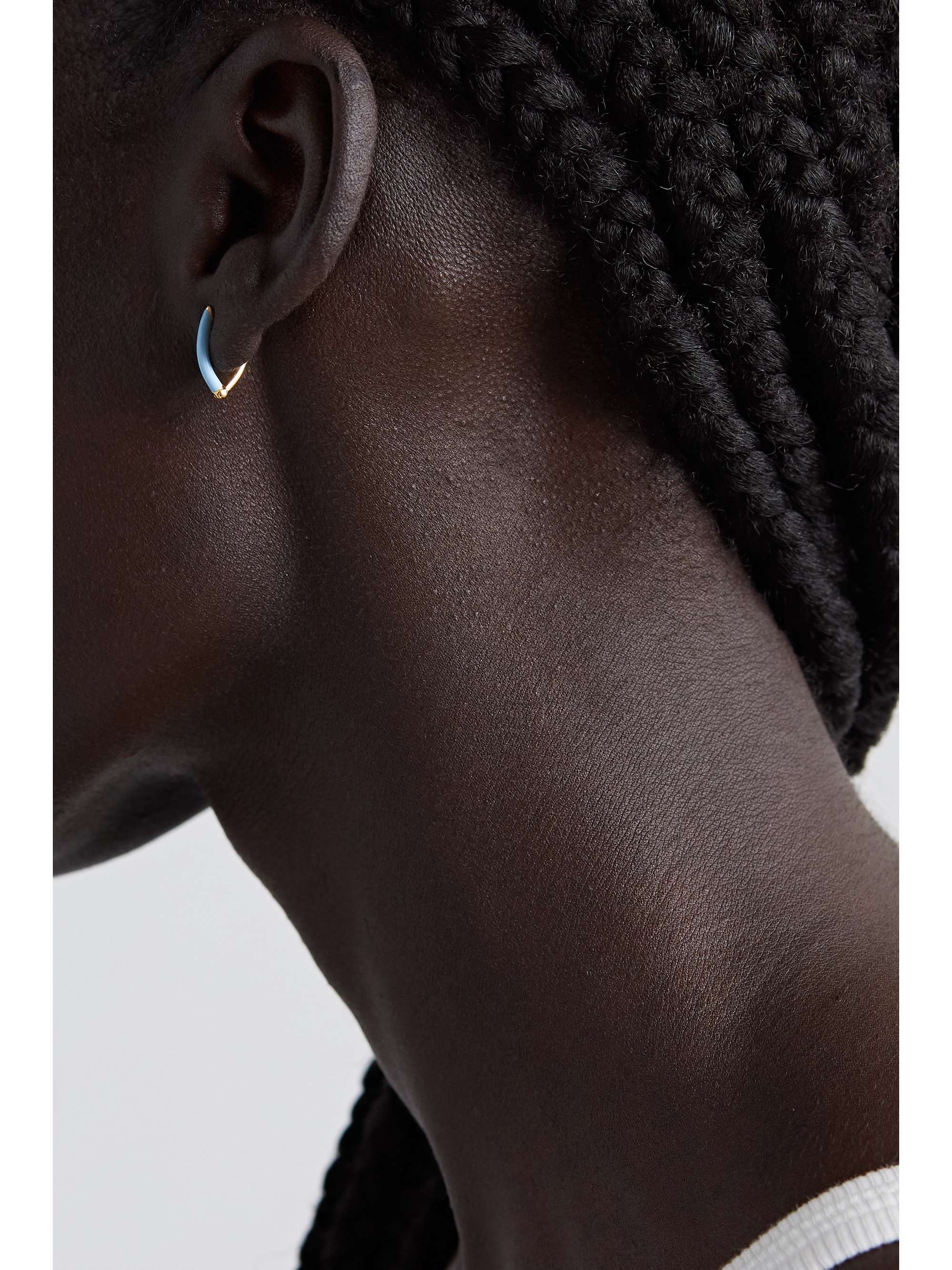 MELISSA KAYE Cristina small 18-karat gold and enamel earrings