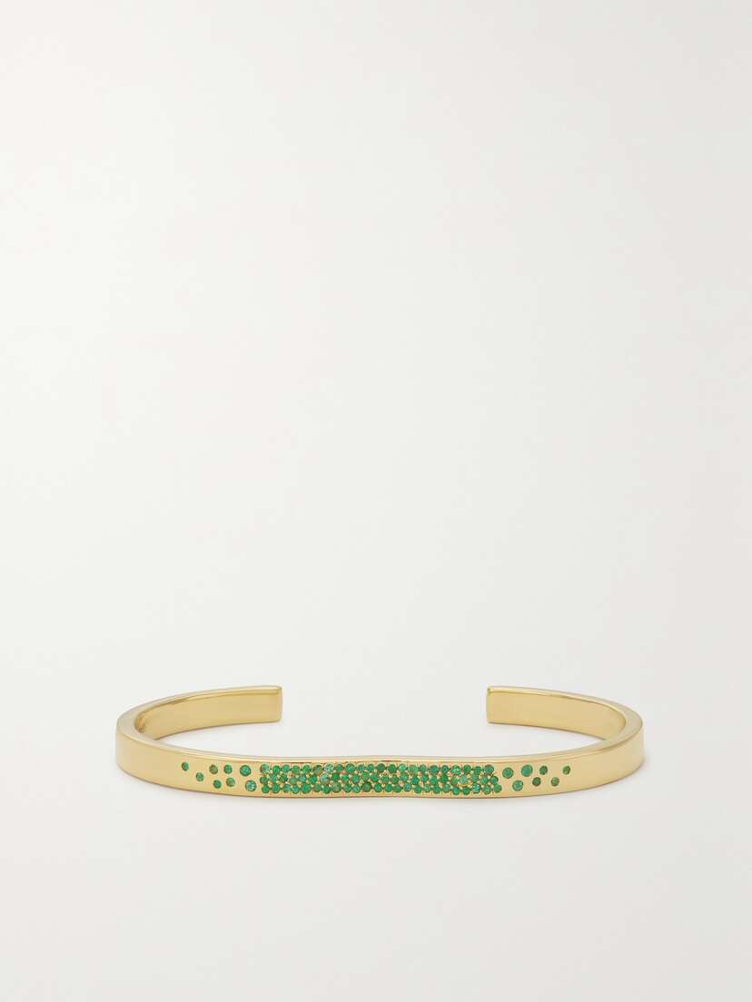 Almasika Berceau 18-karat Gold Emerald Cuff