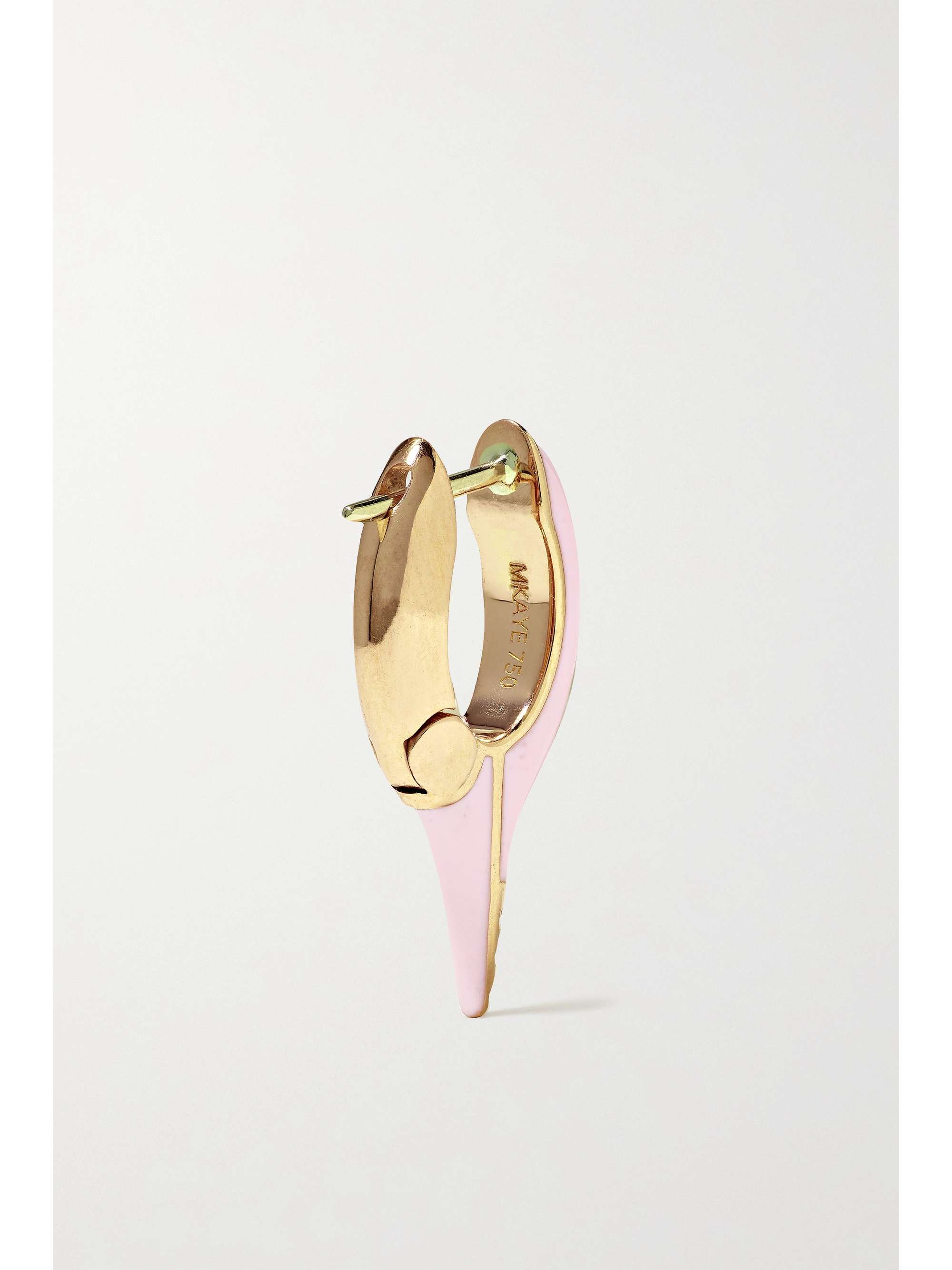MELISSA KAYE Lola mini 18-karat rose gold, enamel and diamond earrings