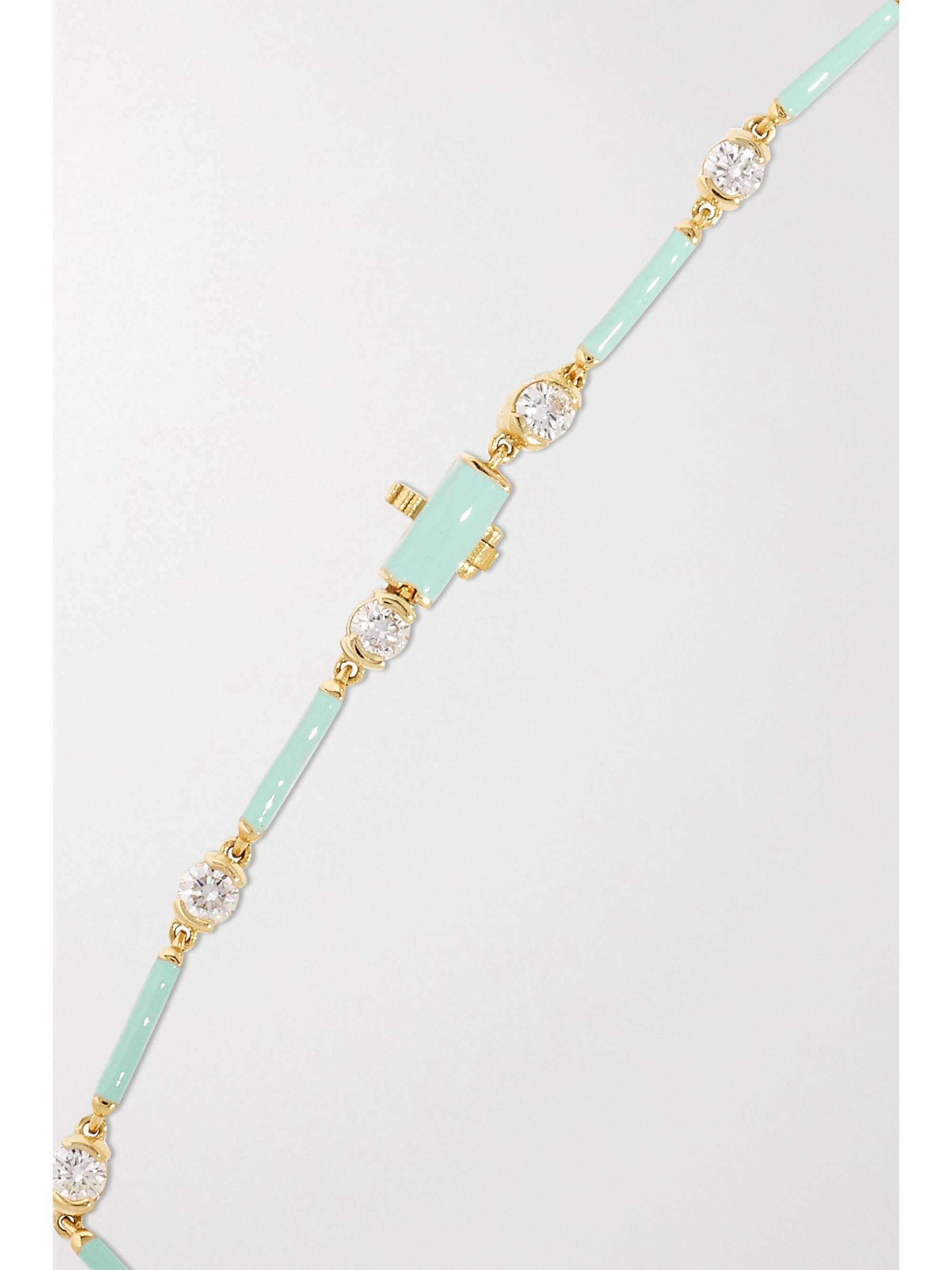 MELISSA KAYE Zea 18-karat rose gold, enamel and diamond bracelet