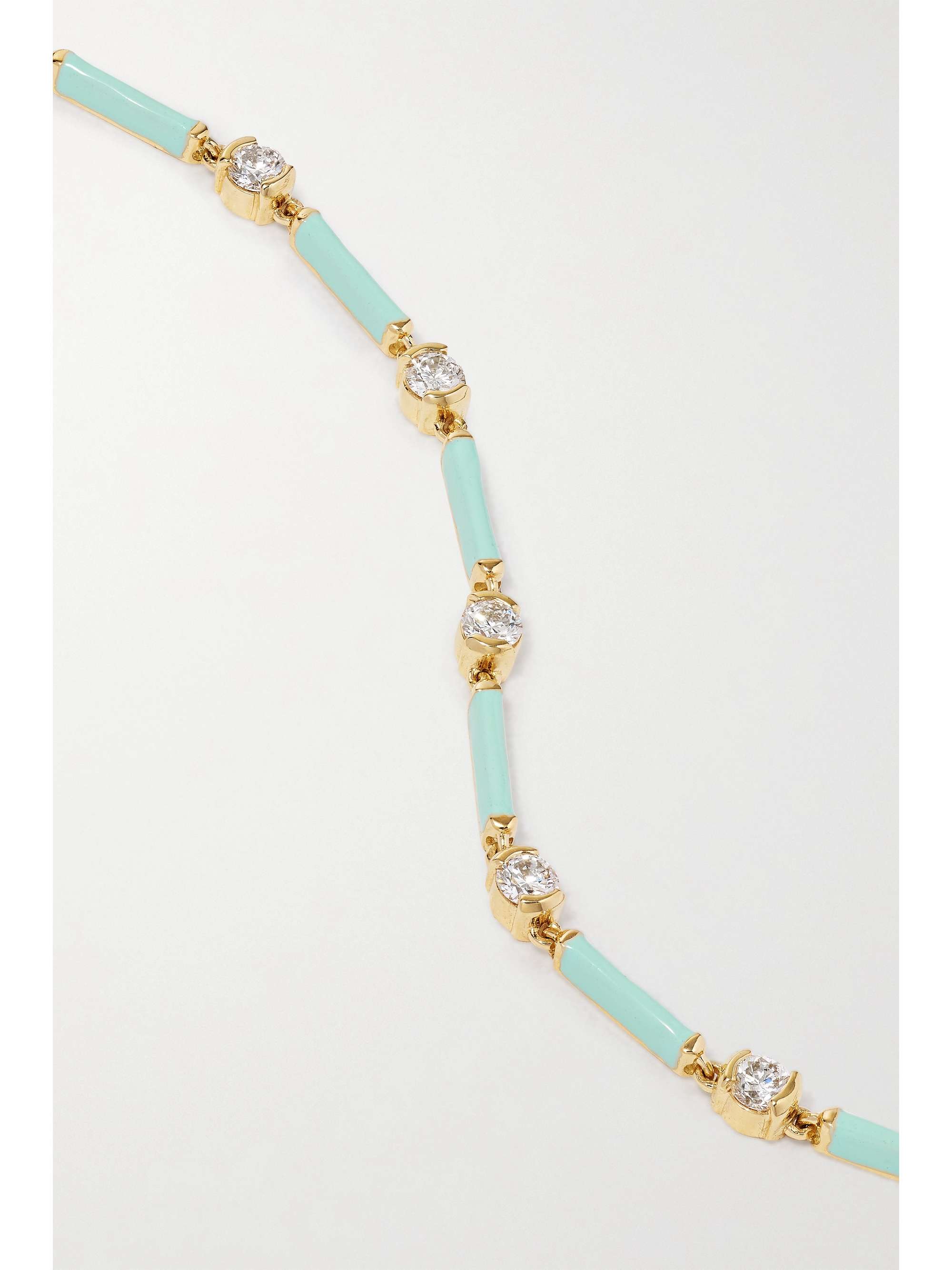 MELISSA KAYE Zea 18-karat rose gold, enamel and diamond bracelet