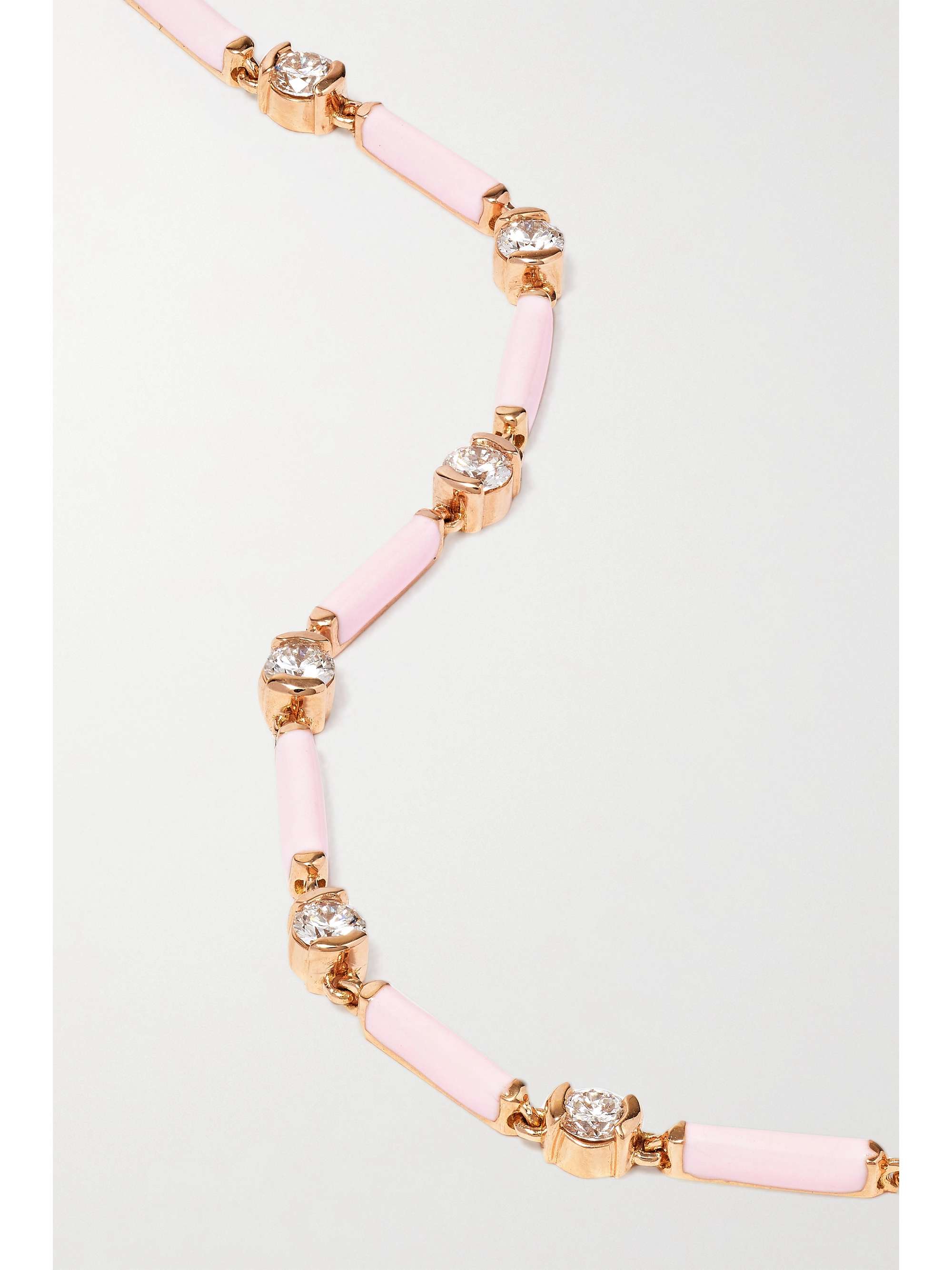 MELISSA KAYE Zea 18-karat rose gold, enamel and diamond bracelet