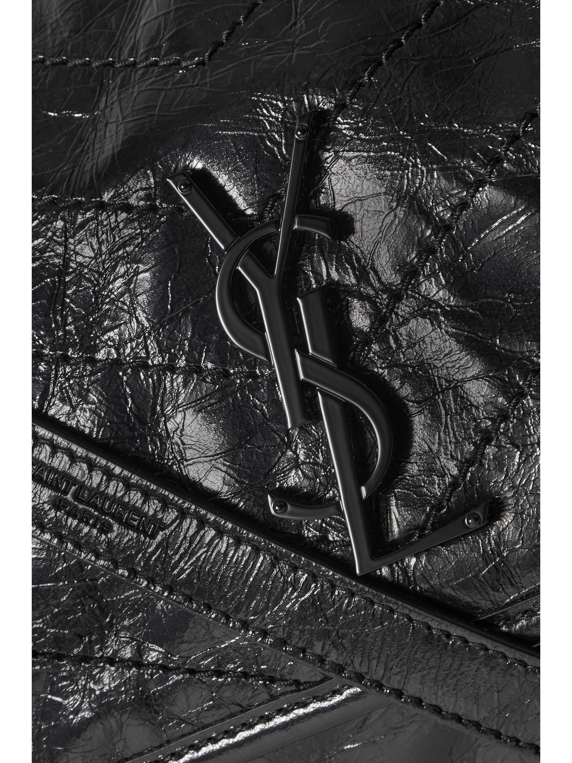 SAINT LAURENT Niki Baby medium quilted crinkled-leather shoulder bag