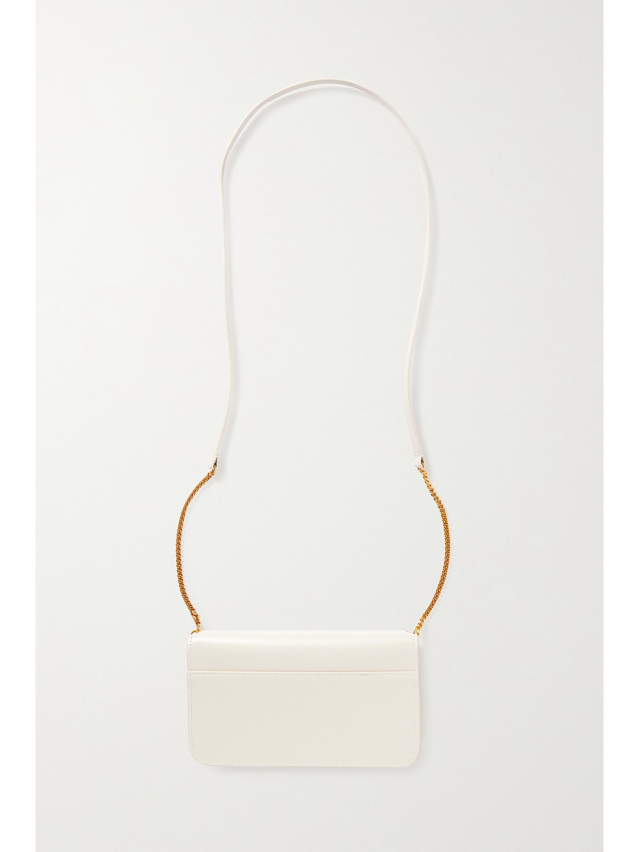 Saint Laurent Monogramme Leather Pouch In Off-white